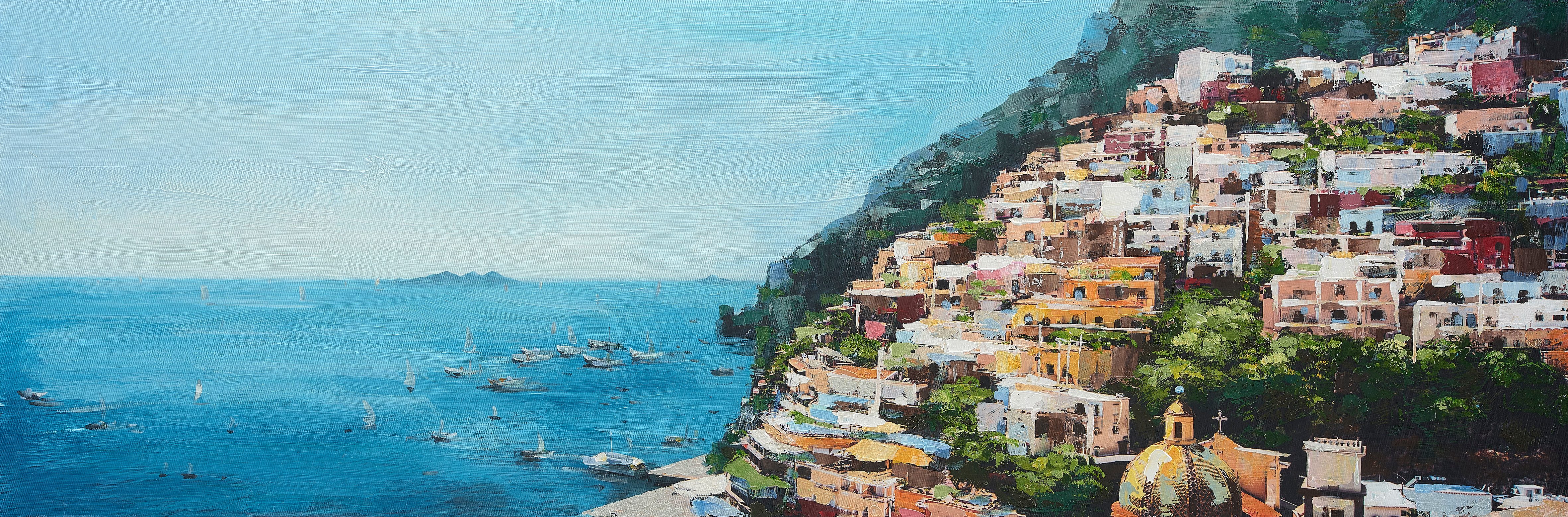 Bönninghoff Ölgemälde, Gebäude, Landschaft, Meer, Meer Bilder, Städte (1 St), jedes Bild ein Unikat