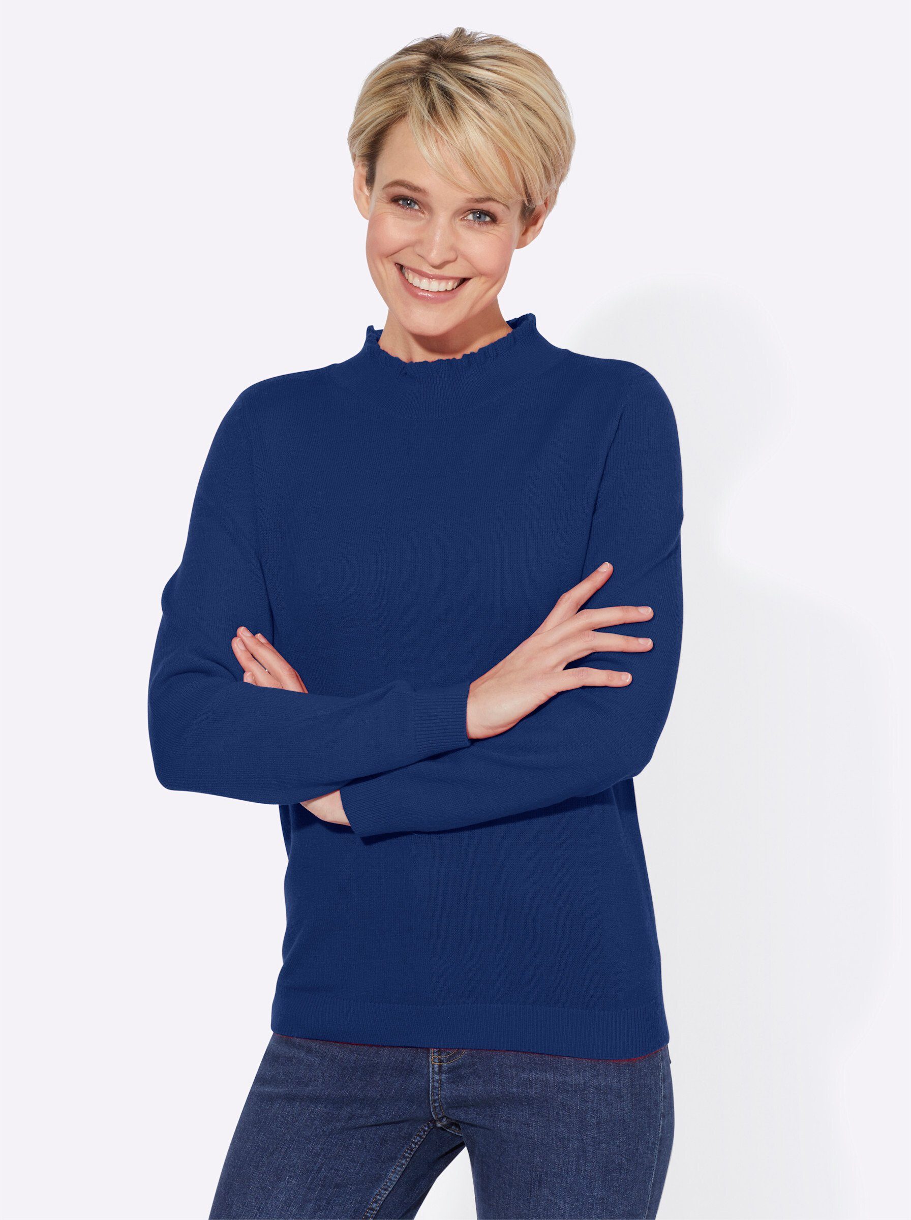 Strickpullover Stehkragenpullover