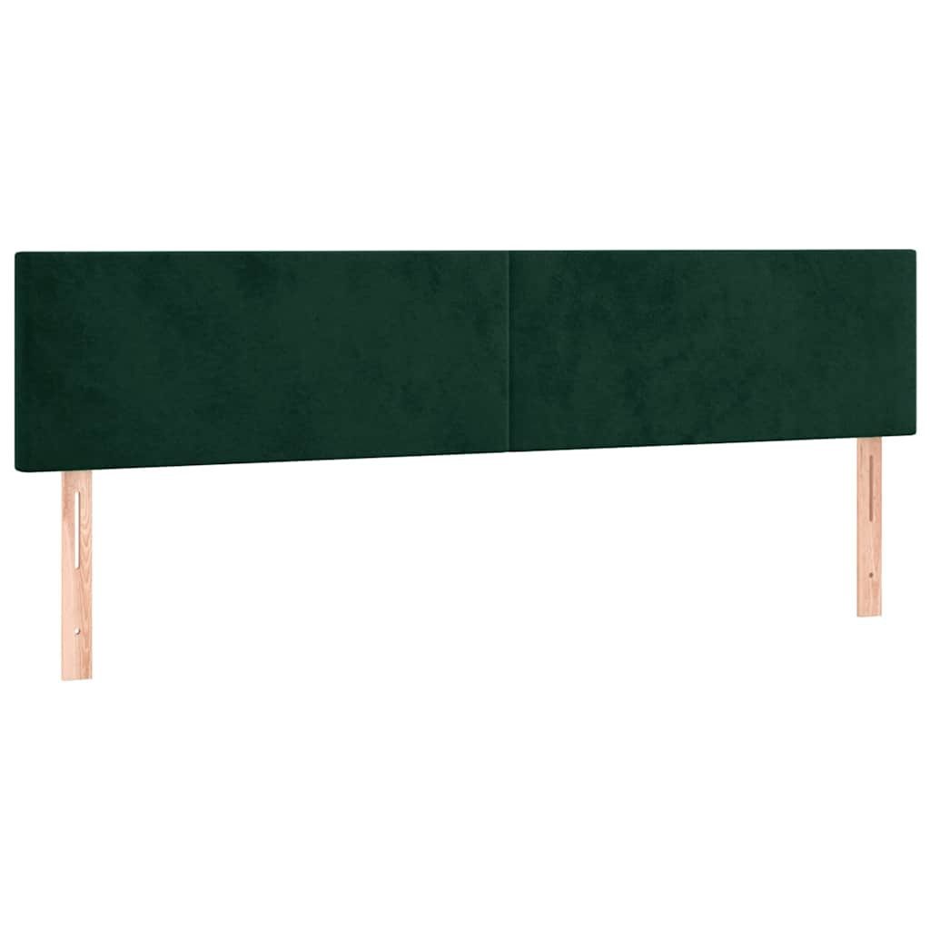vidaXL Bett LED Kopfteil Dunkelgrün 200x5x78/88 cm Samt (1-tlg)