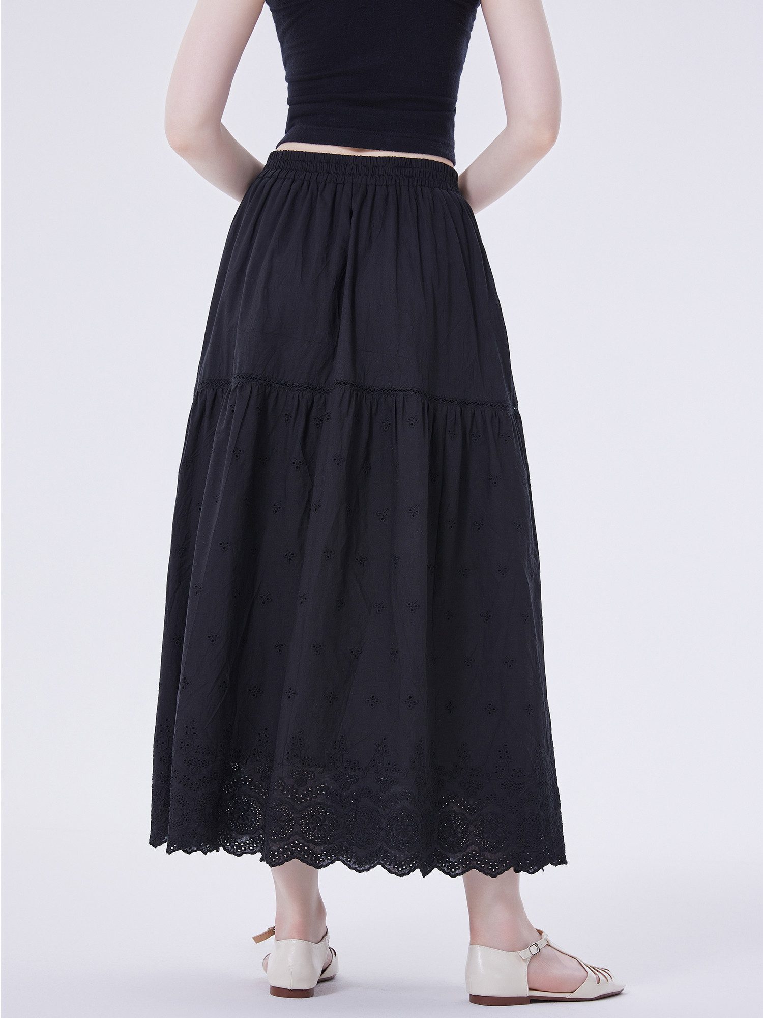 LAPA PLUS Maxirock Damen Spitze A-Linien-Rock, günstig online kaufen