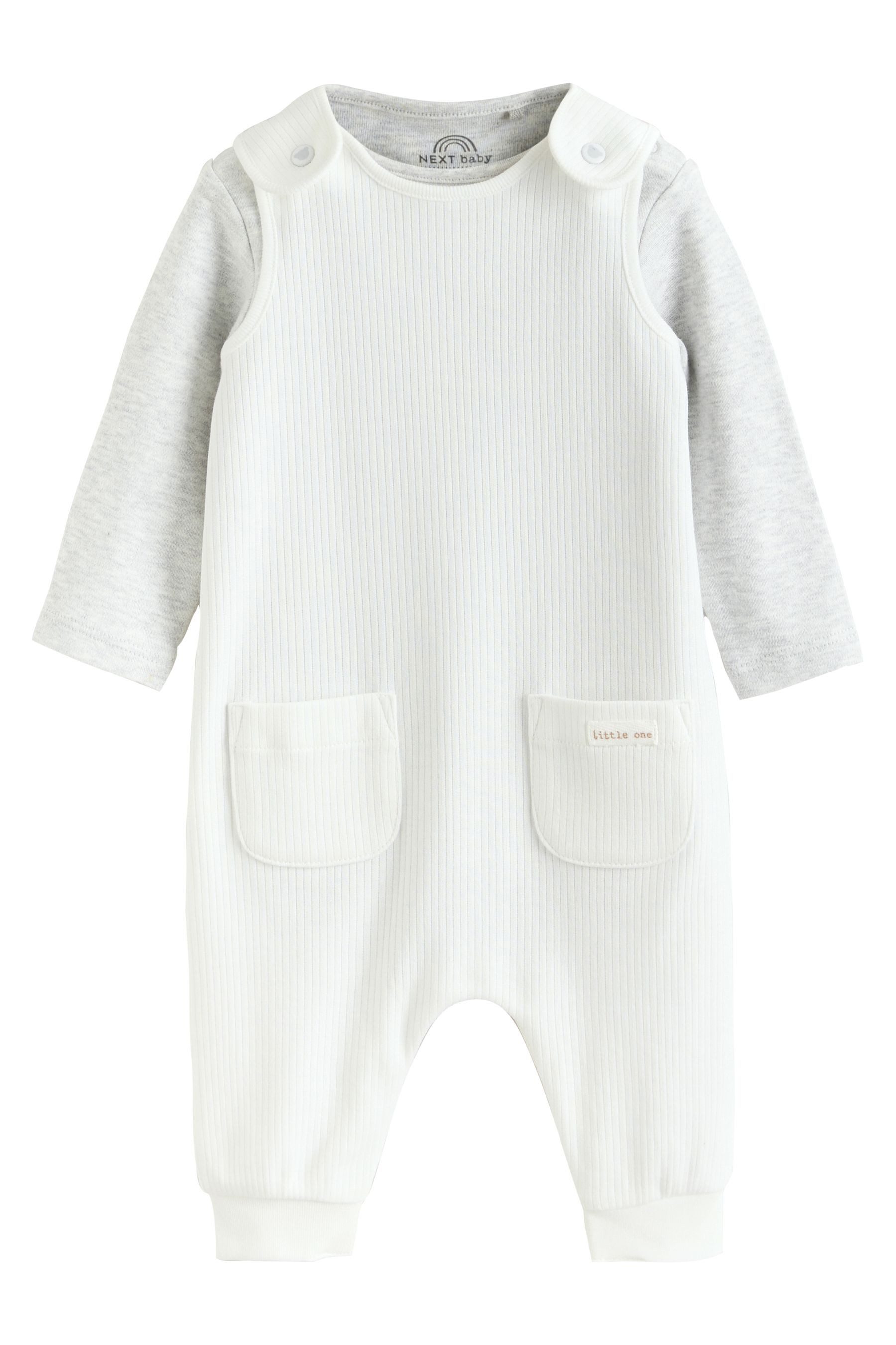 Body & Hose Gerippte Jersey-Latzhose und Bodysuit für Babys