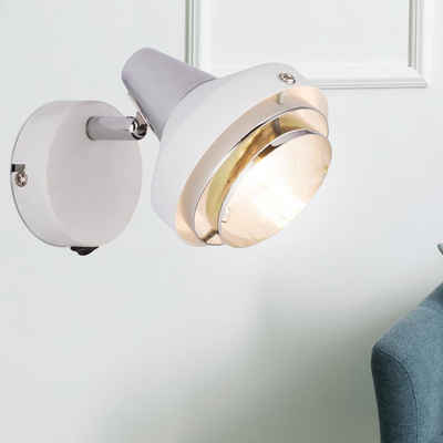 etc-shop LED Wandleuchte, Leuchtmittel inklusive, Wand Lampe Chrom Spot Strahler Wohn Zimmer Leuchte verstellbar im-