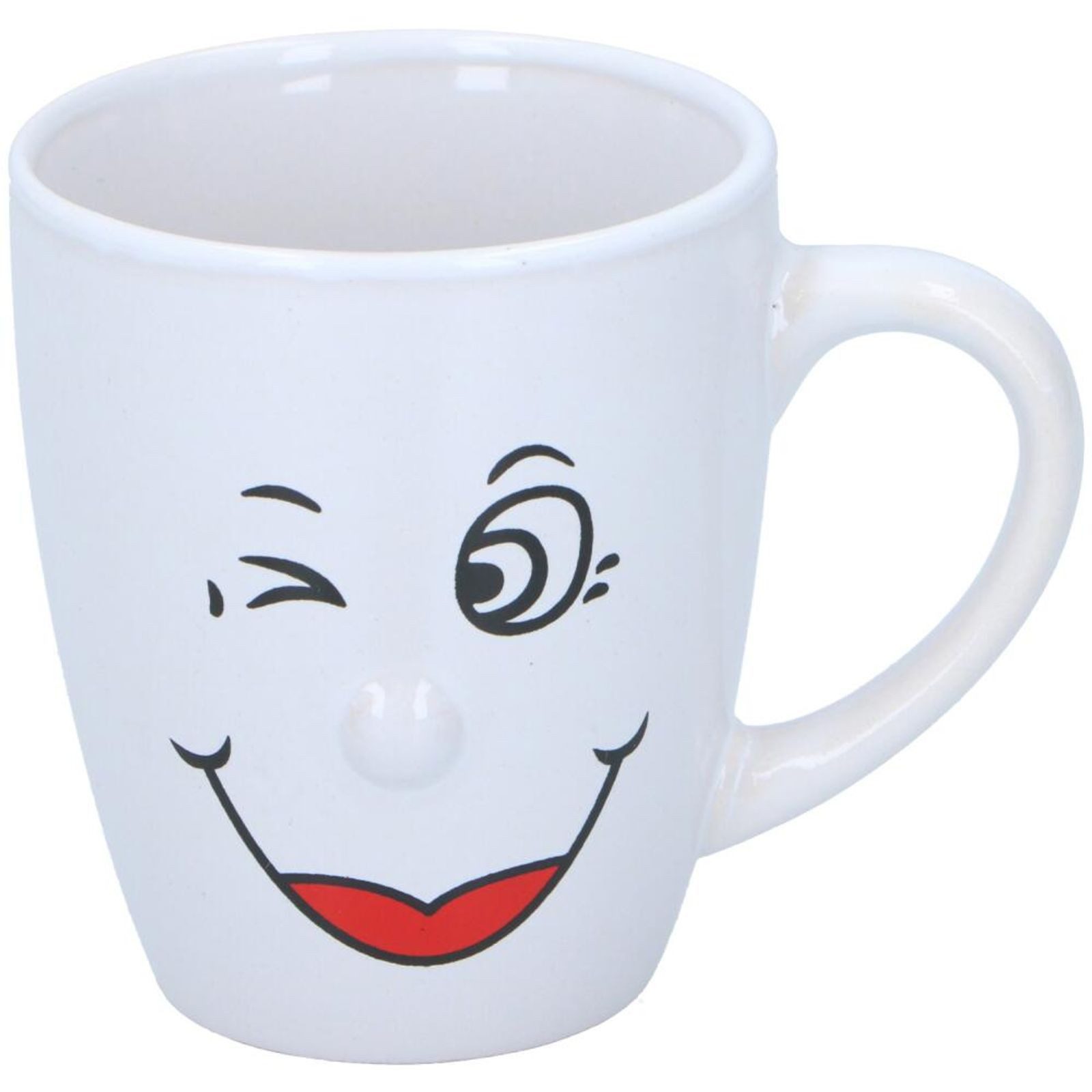 EDCO Tasse 24 Stück Kaffeebecher Smile 150ml Teetassen lustig Gesicht, Keramik