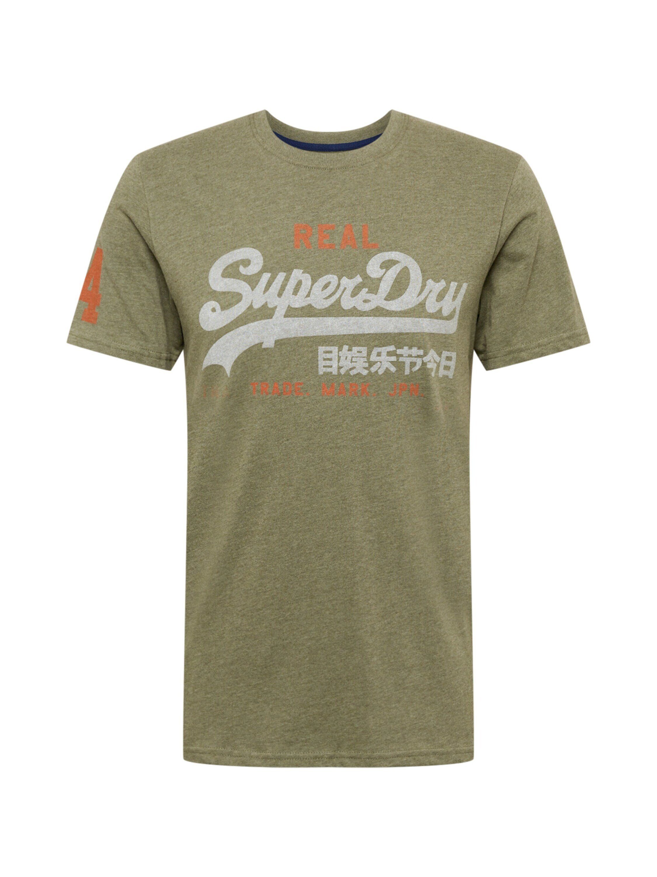 Superdry T-Shirt (1-tlg) Olivgrün Meliert