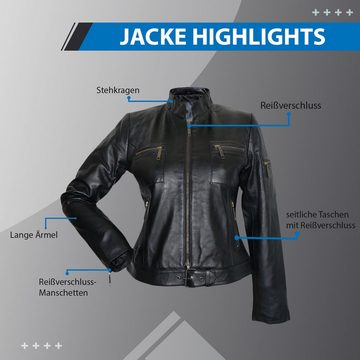 German Wear Lederjacke Trend 430J black Damen Lederjacke Jacke aus Lamm Nappa Leder Schwarz