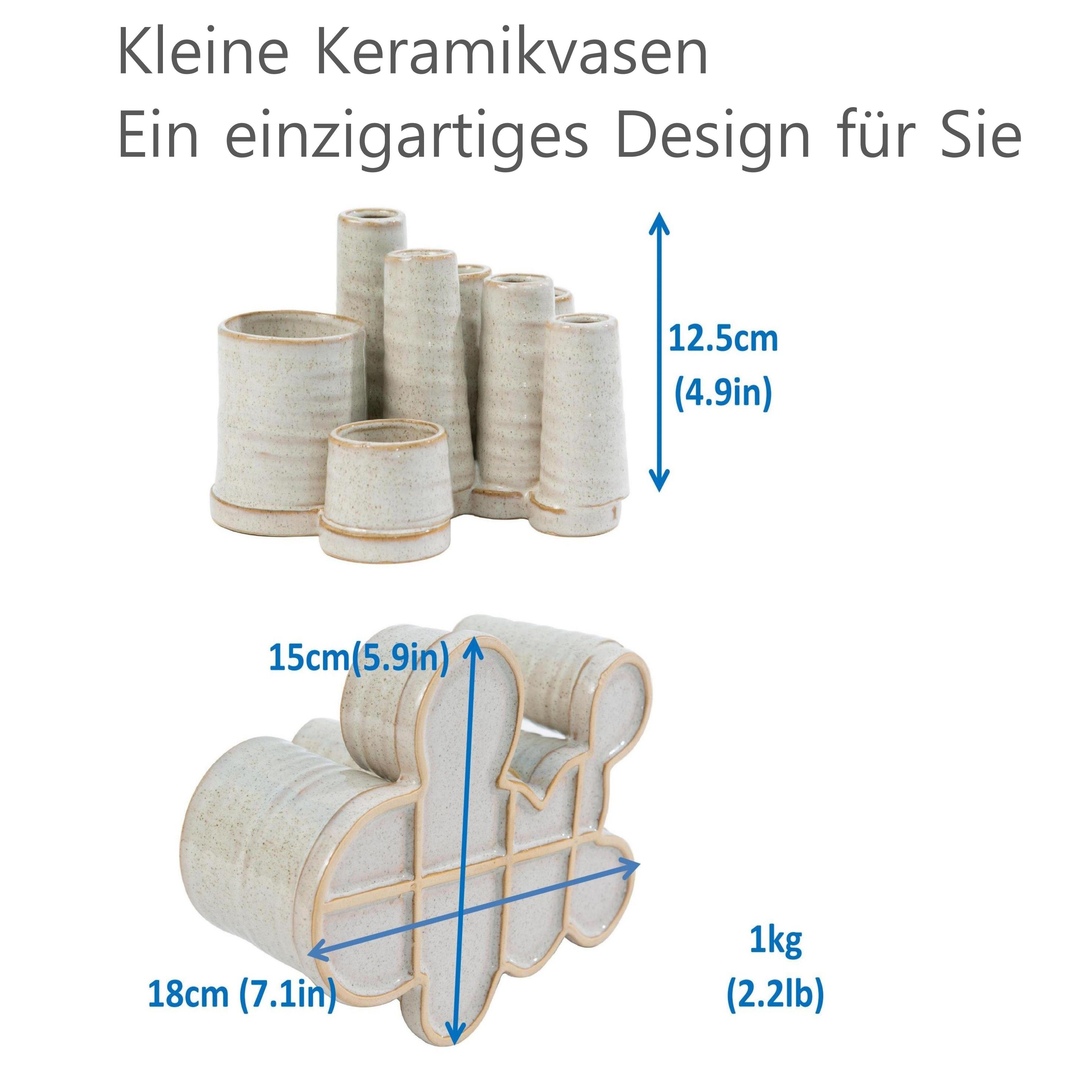 Keramik Antik-weiß Stück Dekovase Dekorativer 3 Blumenvasen, Tafelaufsatz Jinfa (€20,99/Stück) Jinfa aus