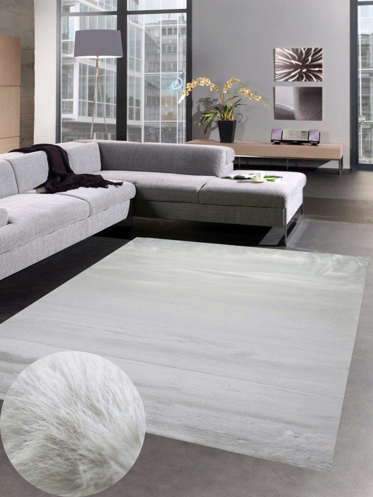 Hochflor-Teppich Teppich weich Kunstfell Hochflorteppich Faux Fur waschbar grau, Carpetia, rechteckig, Höhe: 30 mm