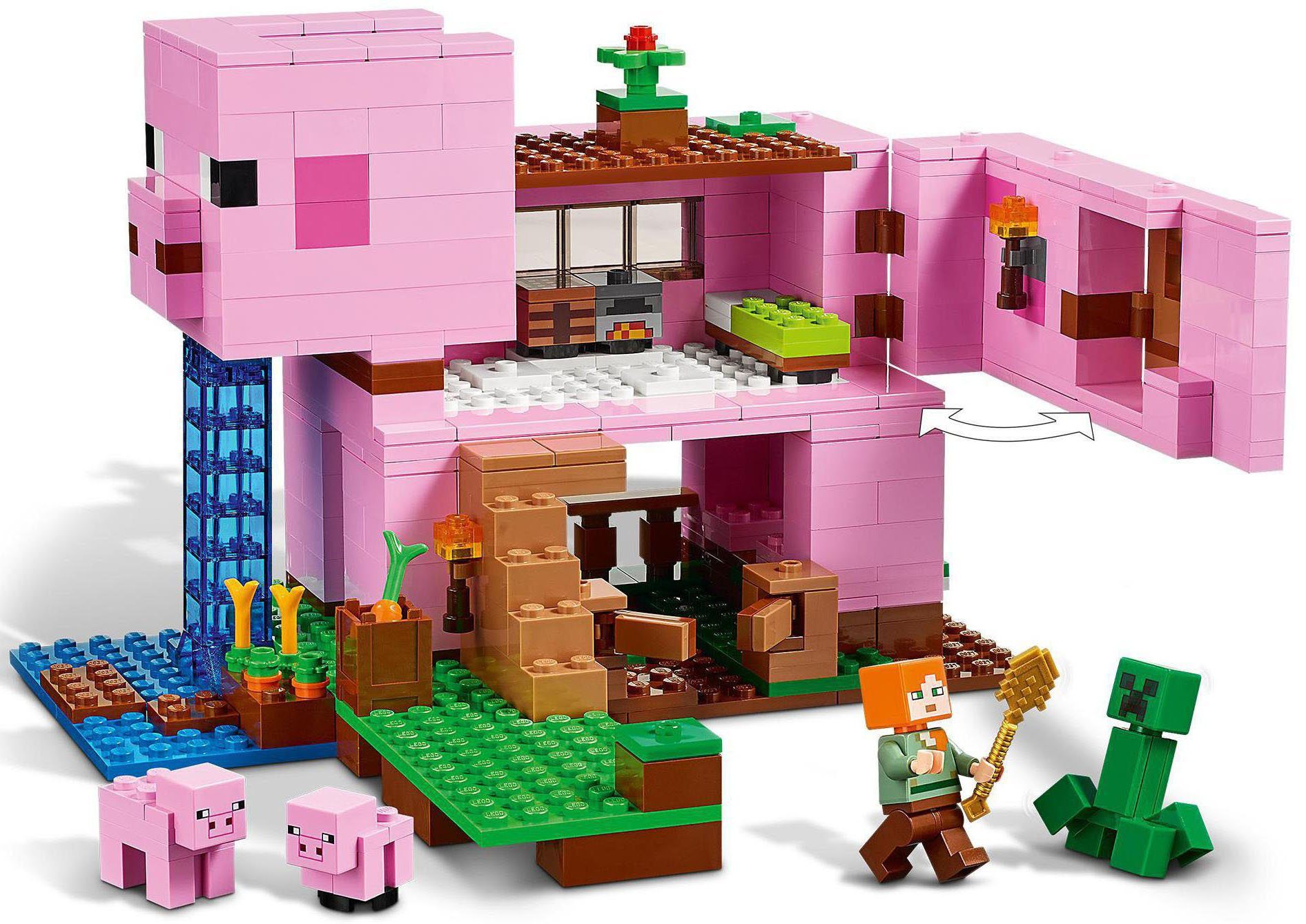 Made Schweinhaus Das (21170), Europe (490 LEGO® St), in LEGO® Minecraft™, Konstruktionsspielsteine