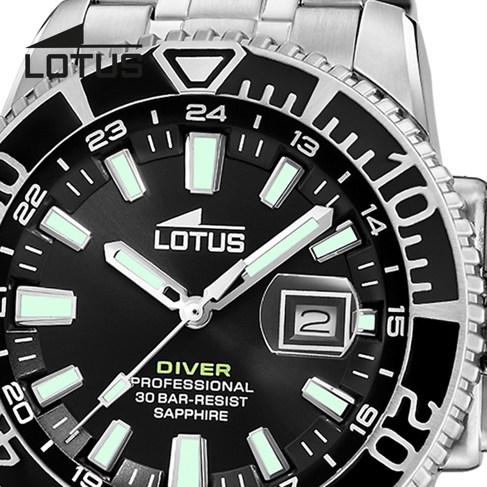 Lotus Chronograph Lotus Herrenuhr Edelstahl Silikon, (Chronograph), Herren Armbanduhr rund, extra groß (ca. 46,3mm), Edelstahl