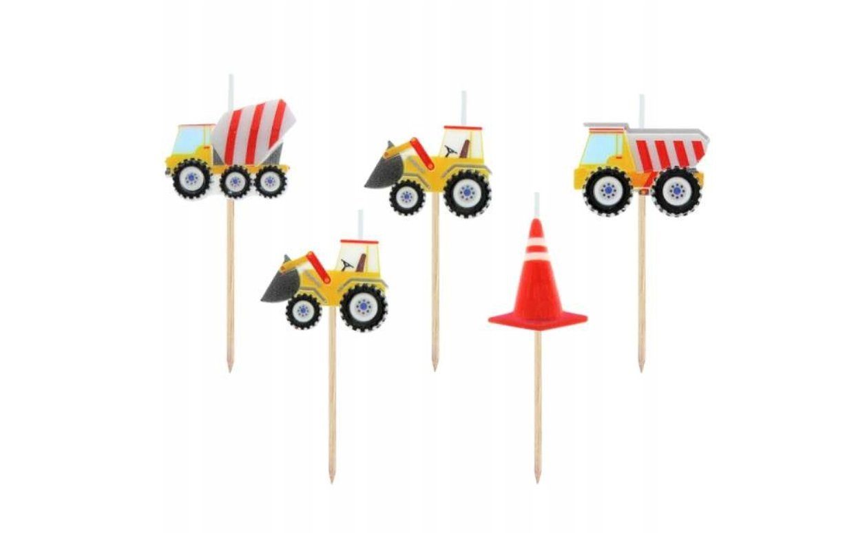 Festivalartikel Geburtstagskerze Pixie-Kerzen Baustelle 5 Stk Kerze Kerzen Geburtstag Geburtstagskerze (5-tlg)