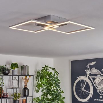 hofstein Deckenleuchte moderne Deckenlampe aus Metall/Kunststoff in Titanfarben/Weiß, LED fest integriert, 3000 Kelvin, mit verstellbarem Schirm, Länge max. 74,5 cm, 20 Watt, 2250 Lumen