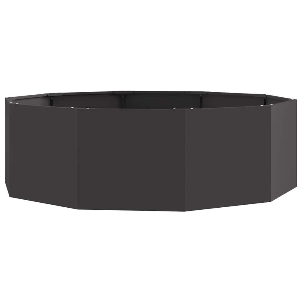 vidaXL Blumentopf Pflanzkübel Schwarz 120 x 120 x 35 cm Stahl (1 St)