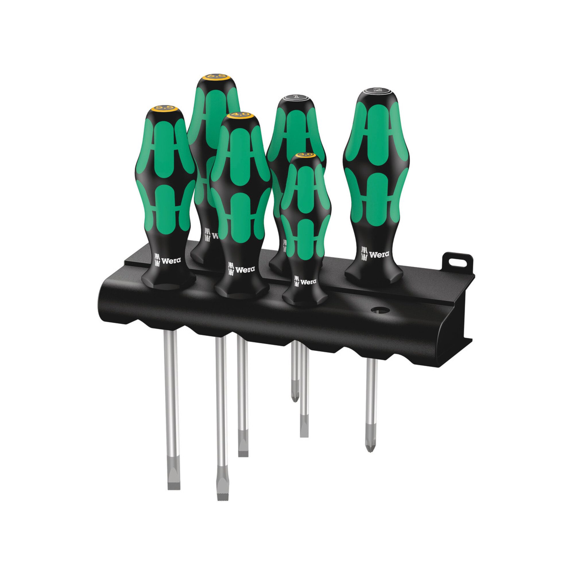 Wera Schraubendreher Wera 334/355/6 Rack Schraubendrehersatz Kraftform Plus Lasertip + Rack