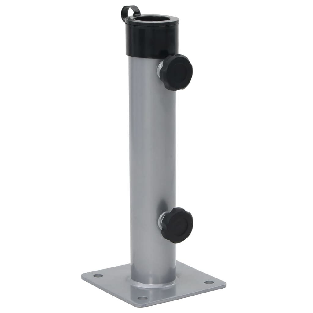vidaXL Schirmhalter Sonnenschirmständer für Ø38/48 mm Mast Silbern Stahl, 1 tlg.
