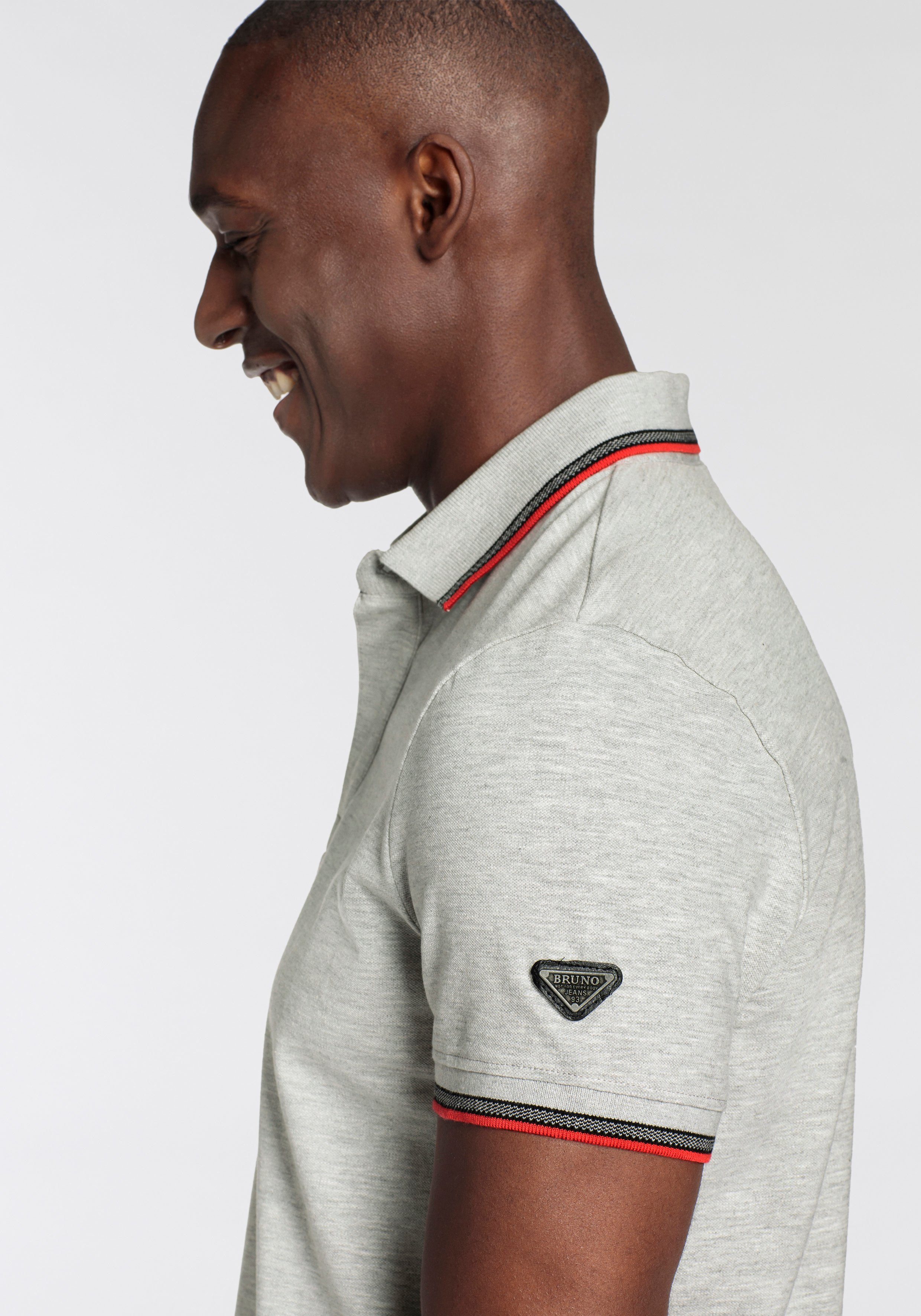 Bruno Banani Poloshirt Kurzarm, schmal geschnitten, Colourblocking-Optik