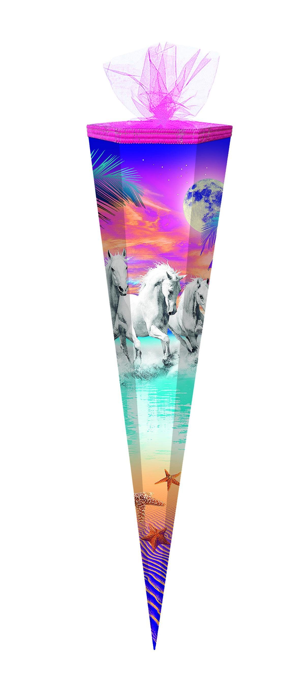 Verpackungsmittel GmbH Markneukirchen Schultüte Schultüte / Zuckertüte / 85cm / eckig / "Pferde"