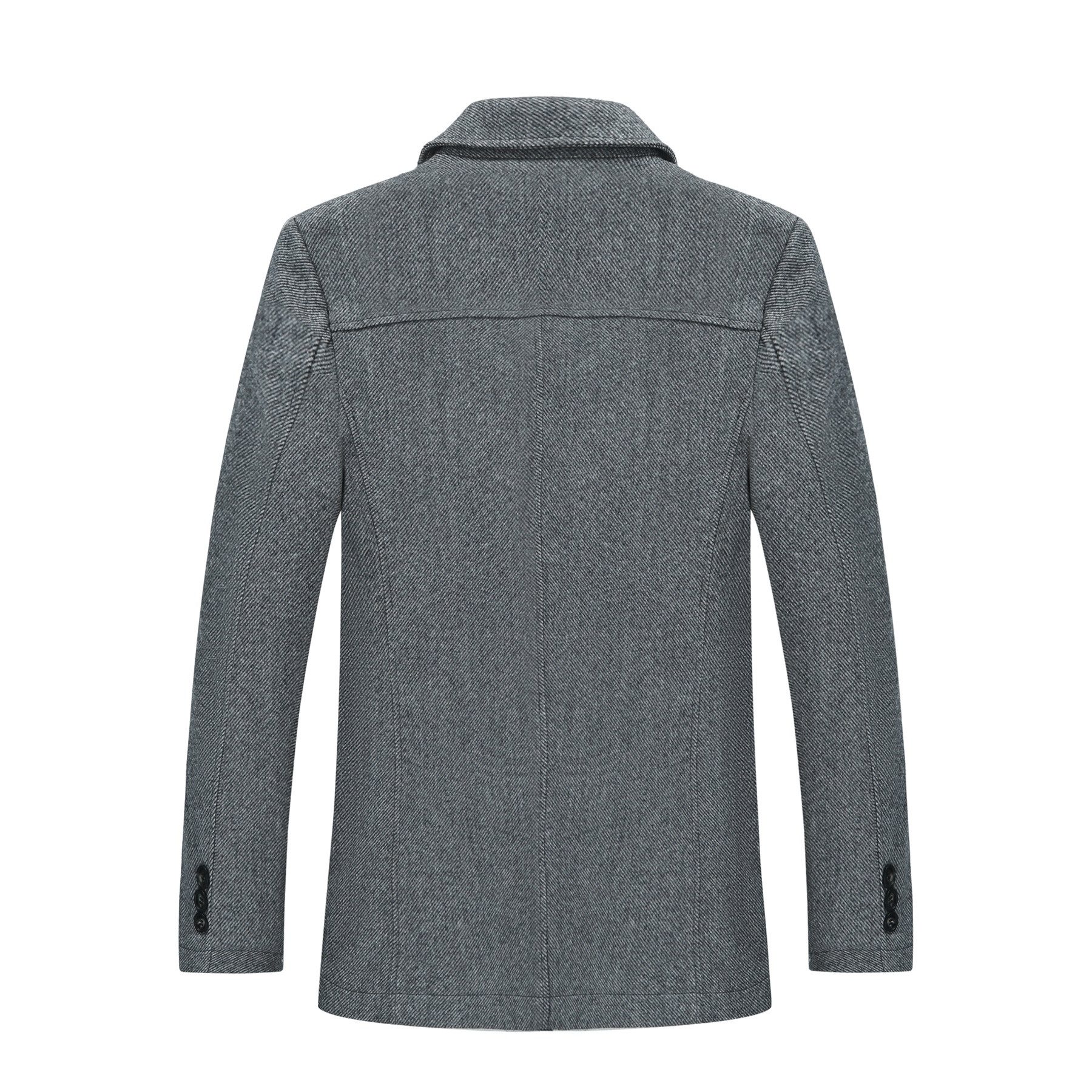Allthemen Kurzmantel mit Reverskragen Wintermantel Twill Regular Fit Wollmantel