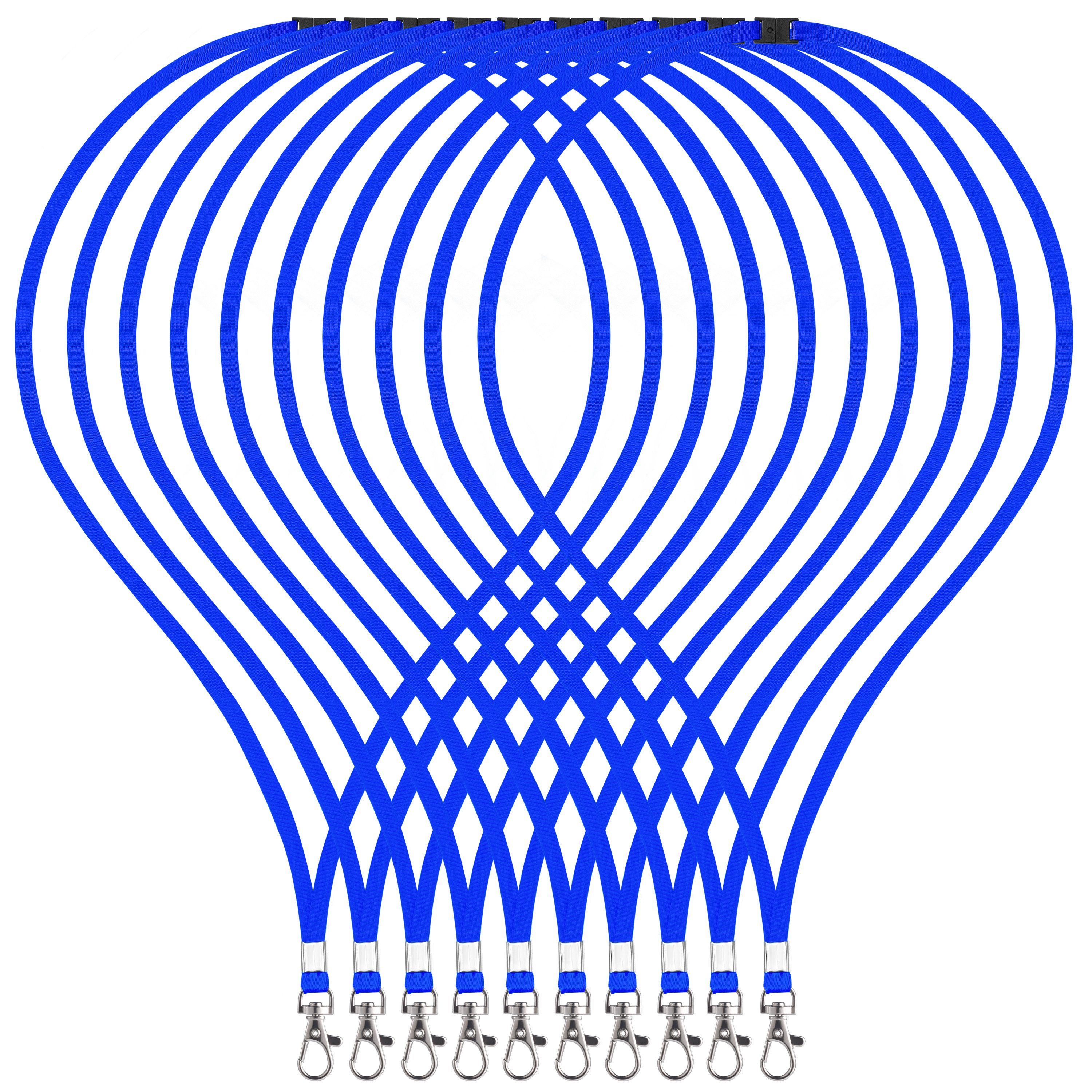 WEBBOMB Schlüsselanhänger 10x unbedruckte Schlüsselbänder 10 Stück Lanyards Umhängeband 17Farben