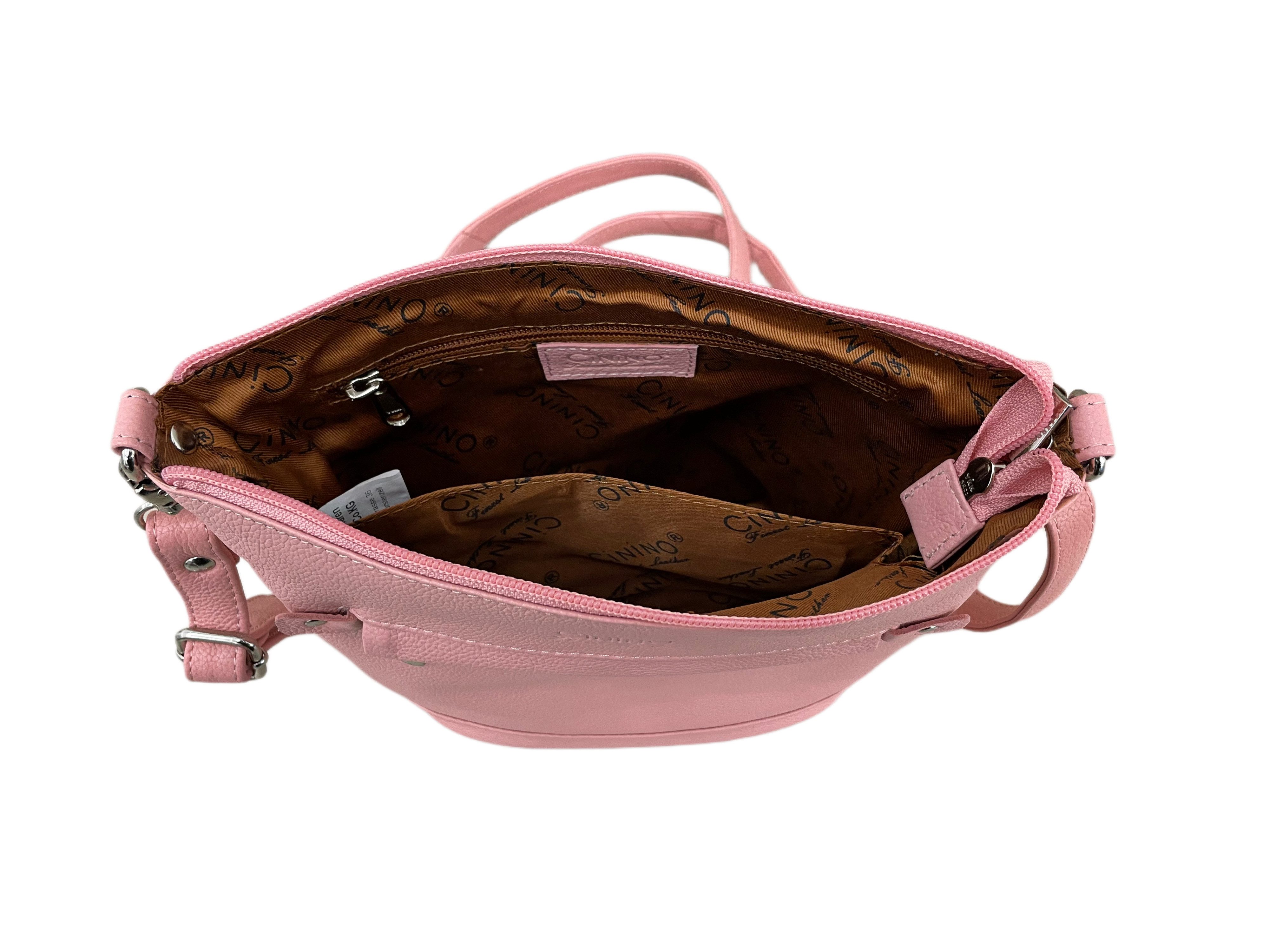 Cinino Handtasche C7022, Ledertasche Umhängetasche Rindleder