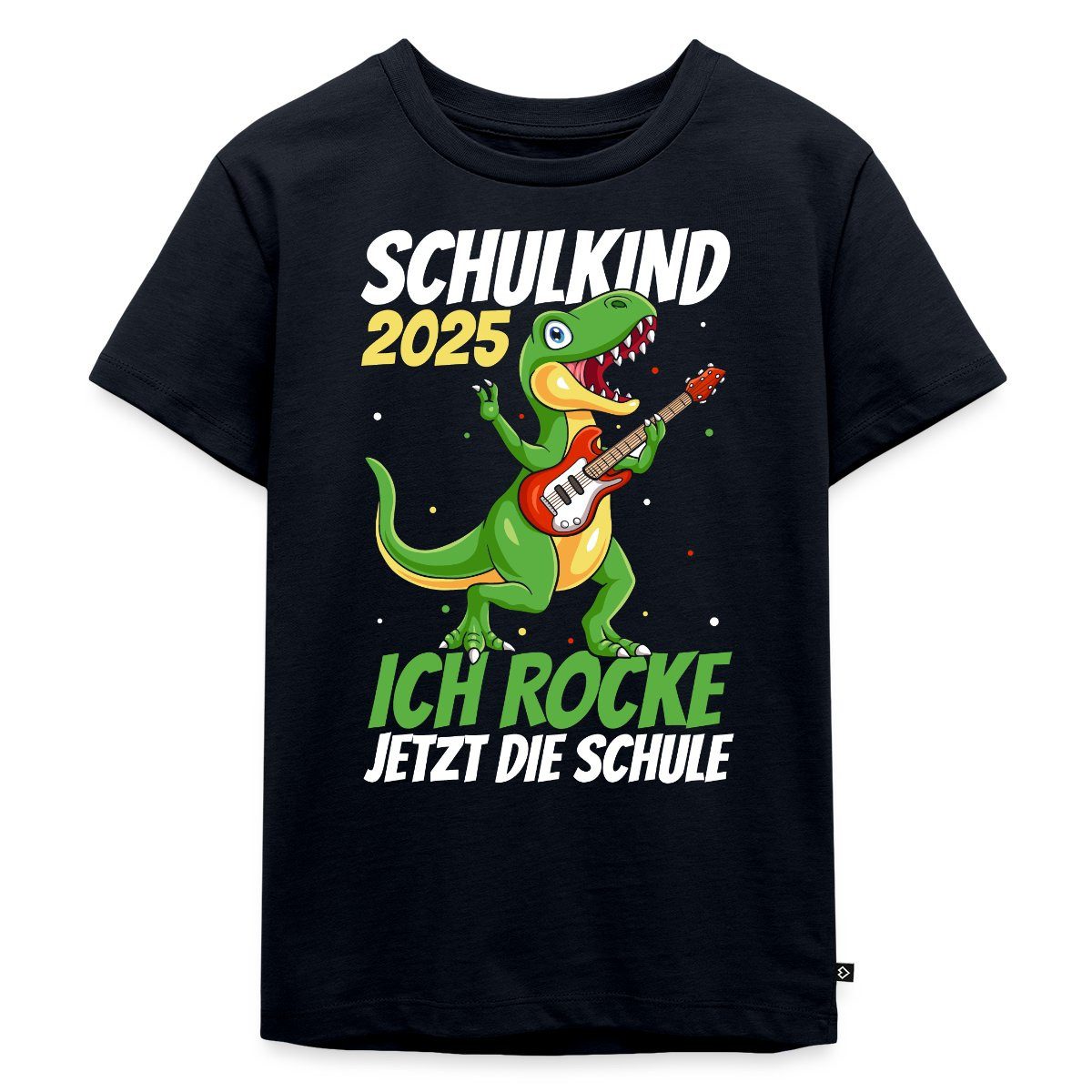 T-Shirt Schulanfang 2025 Dino Rockt Die Schule Kinder Premium T-Shirt