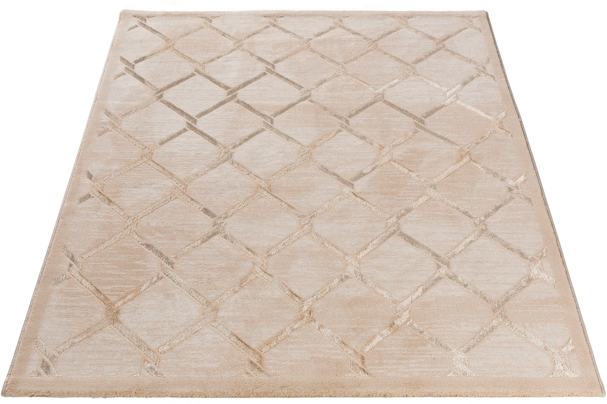 Teppich Lara 700, Sehrazat, rechteckig, Höhe: 10 mm, Hoch-Tief-Struktur, mit Glanz, Wohnzimmer