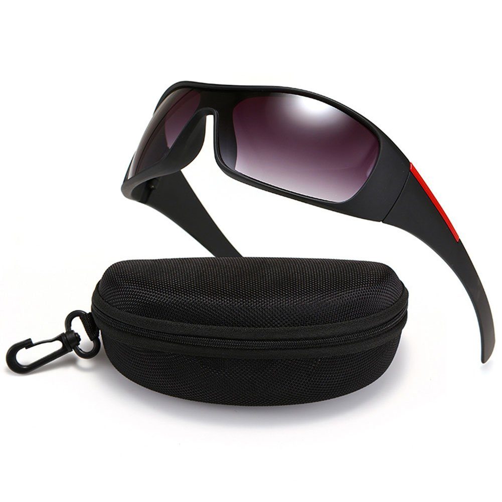 GLAMO Sonnenbrille Sonnenbrille Herren Polarisierte Sportbrille Fahrradbrille UV Schutz Rot