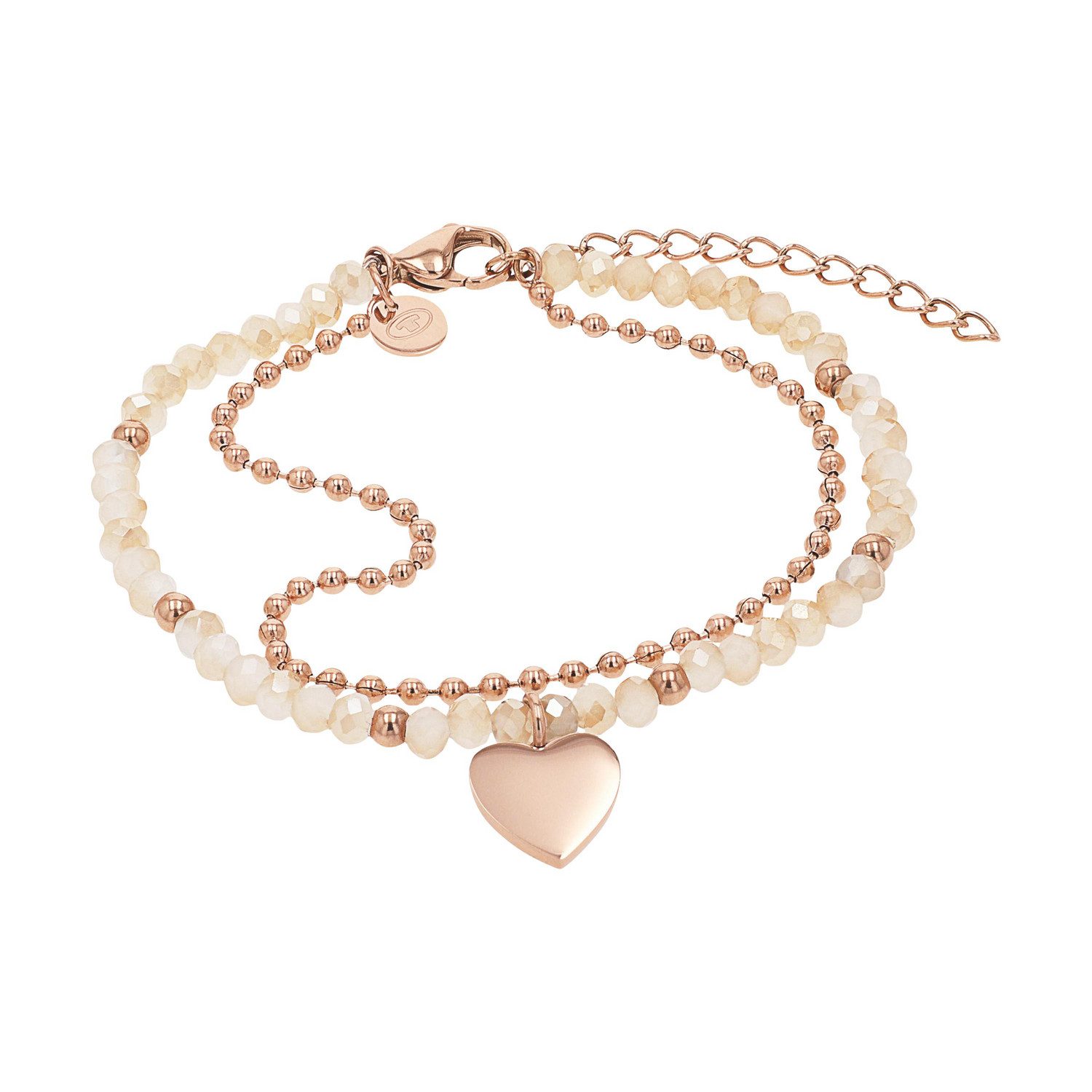 TOM TAILOR Armband Schmuck Geschenk Edelstahl Herz, mit Glassteine