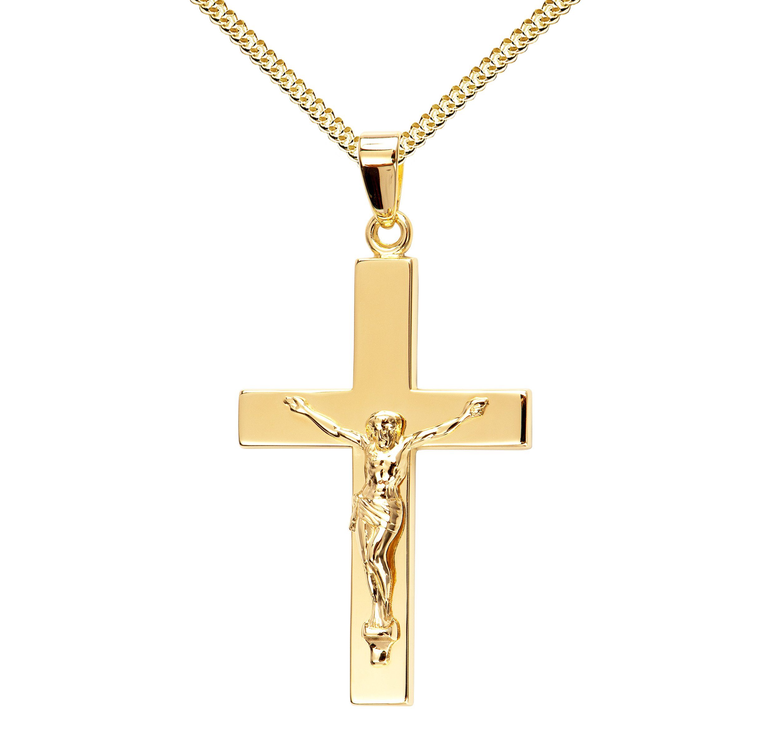 JEVELION Kreuzkette Kruzifix Anhänger 585 Gold günstig online kaufen