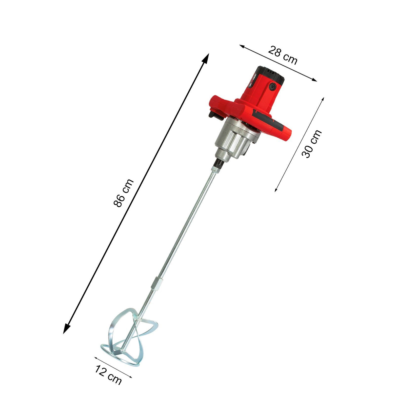 Grafner Rührwerk Rührwerk RW10813 Rührer, Ø 120,00 mm, Stück, 1-tlg., 1, 1400W, M14, 1.0-580/min Nenndrehzahl im Leerlauf, Inkl. Rührer