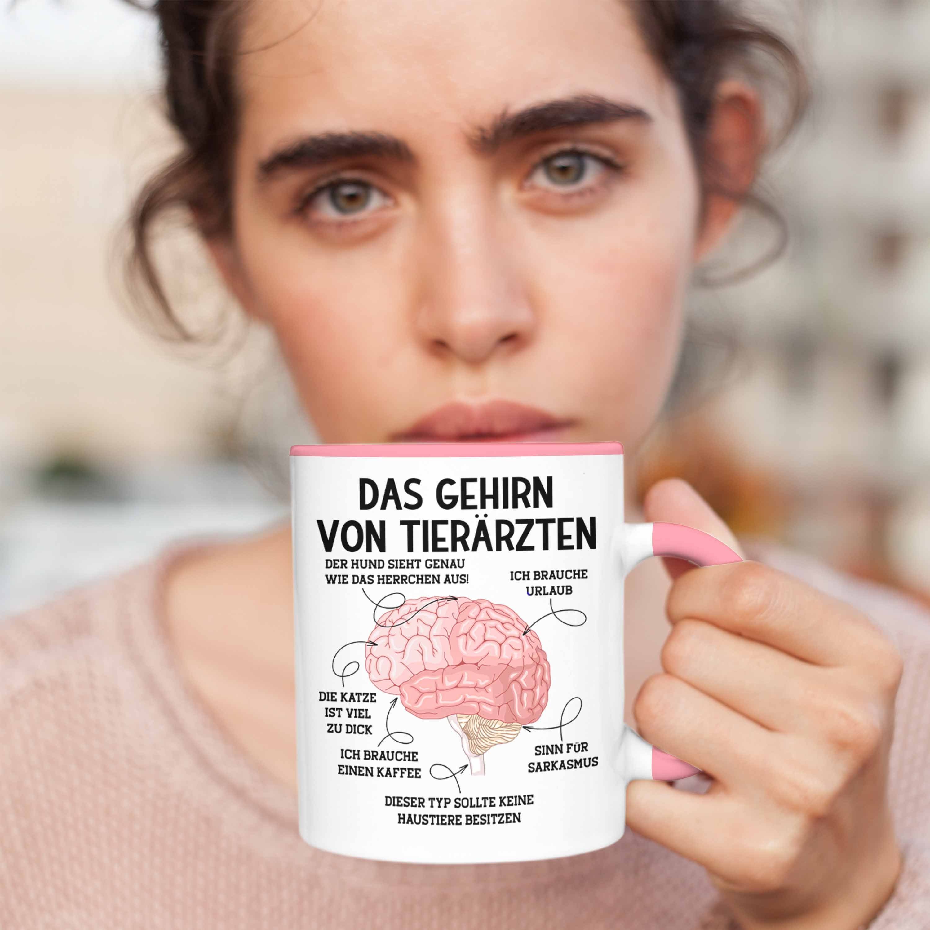 Tasse Geschenk Gehirn Weihnachte Lustiger Trendation Sprüche Rosa Spruch Tierarzt Tierärztin