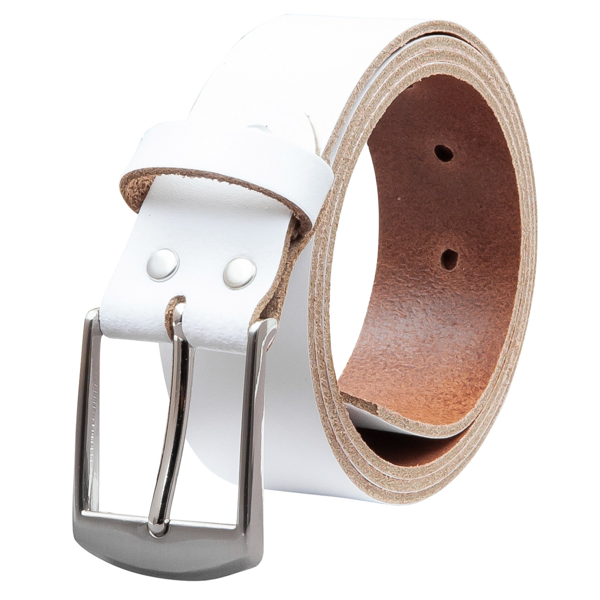 COLOGNEBELT Ledergürtel OM49-SL-Weiss MADE IN GERMANY, Weiss Kürzbar, 100 % günstig online kaufen