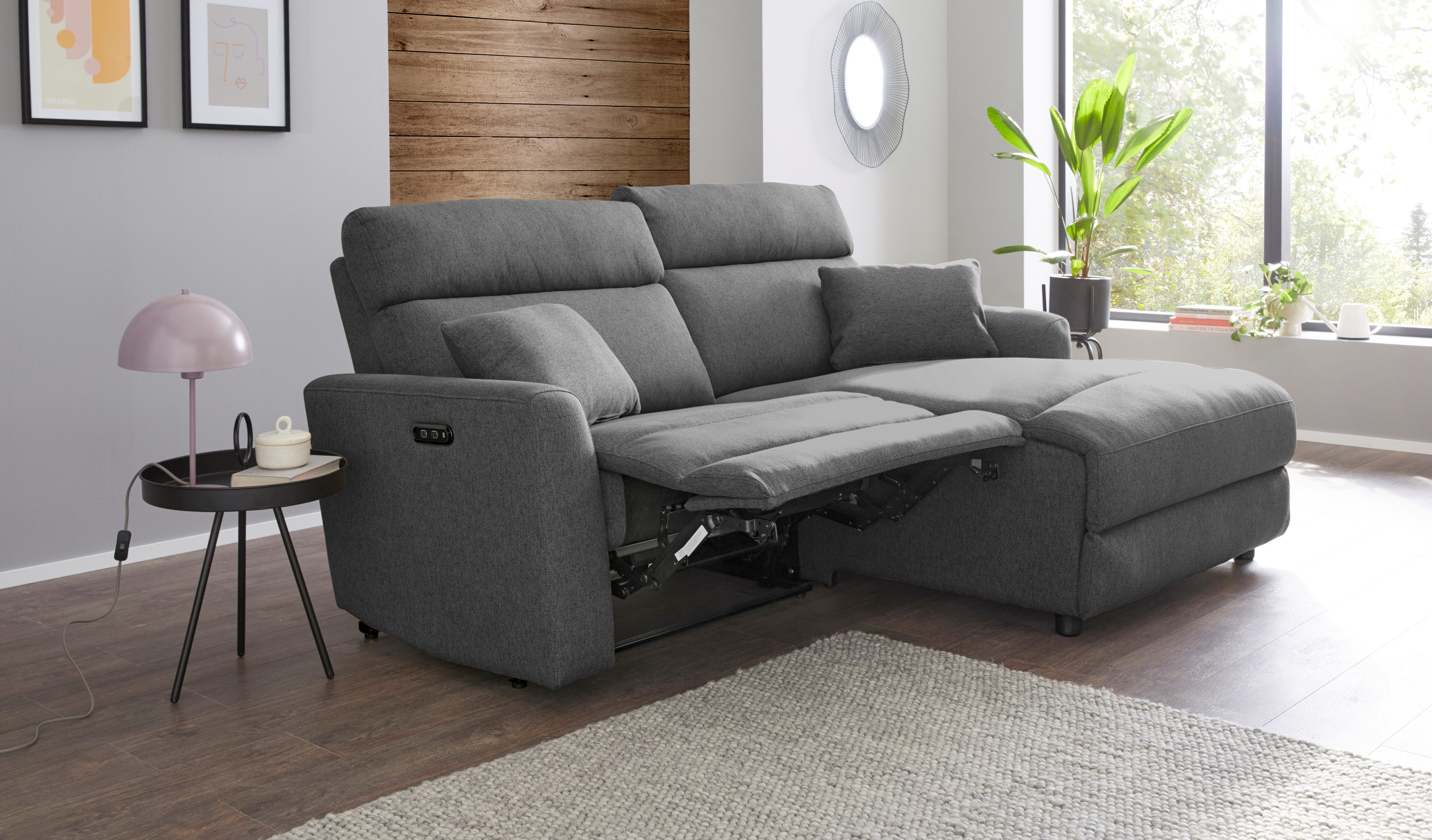 OTTO home Ecksofa JENNA L-Form, 209cm - OTTO. Verlässliche Qualität., manuelle o. elektrische Relaxfunktion, USB A/C, Struktur fein.