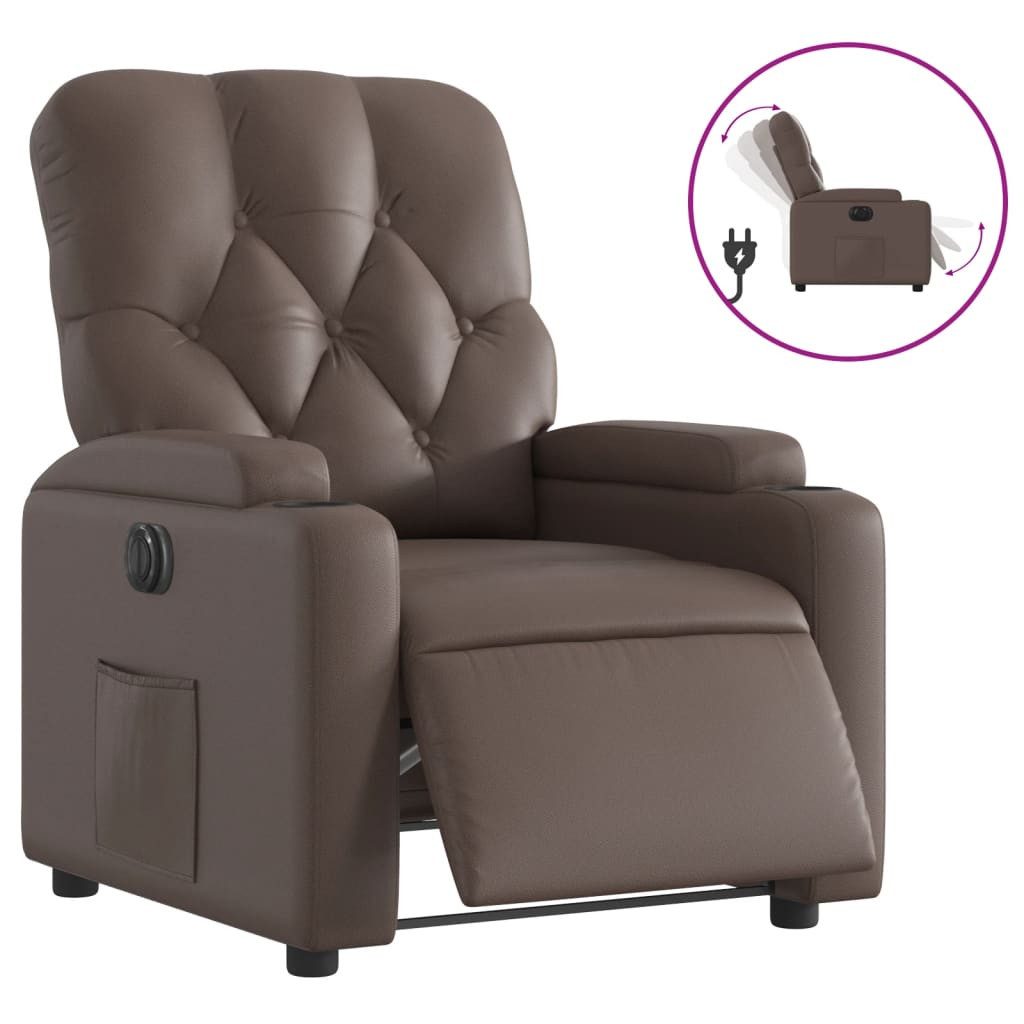 vidaXL Sessel Elektrischer Relaxsessel Braun Kunstleder günstig online kaufen