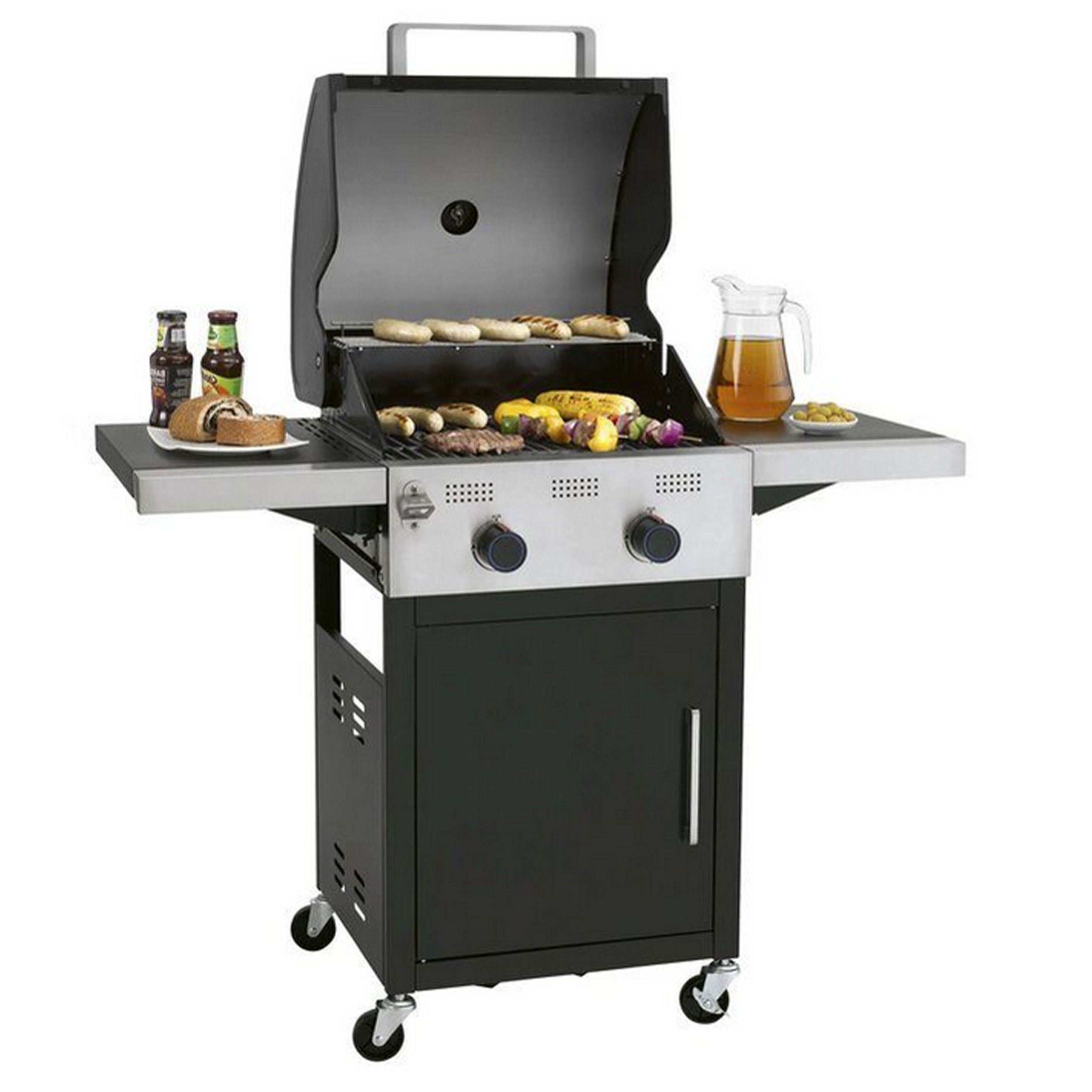 Tepro Gasgrill Keansburg 2 SE, 2-Brenner, Gussrost, abklappbare Seitenablagen