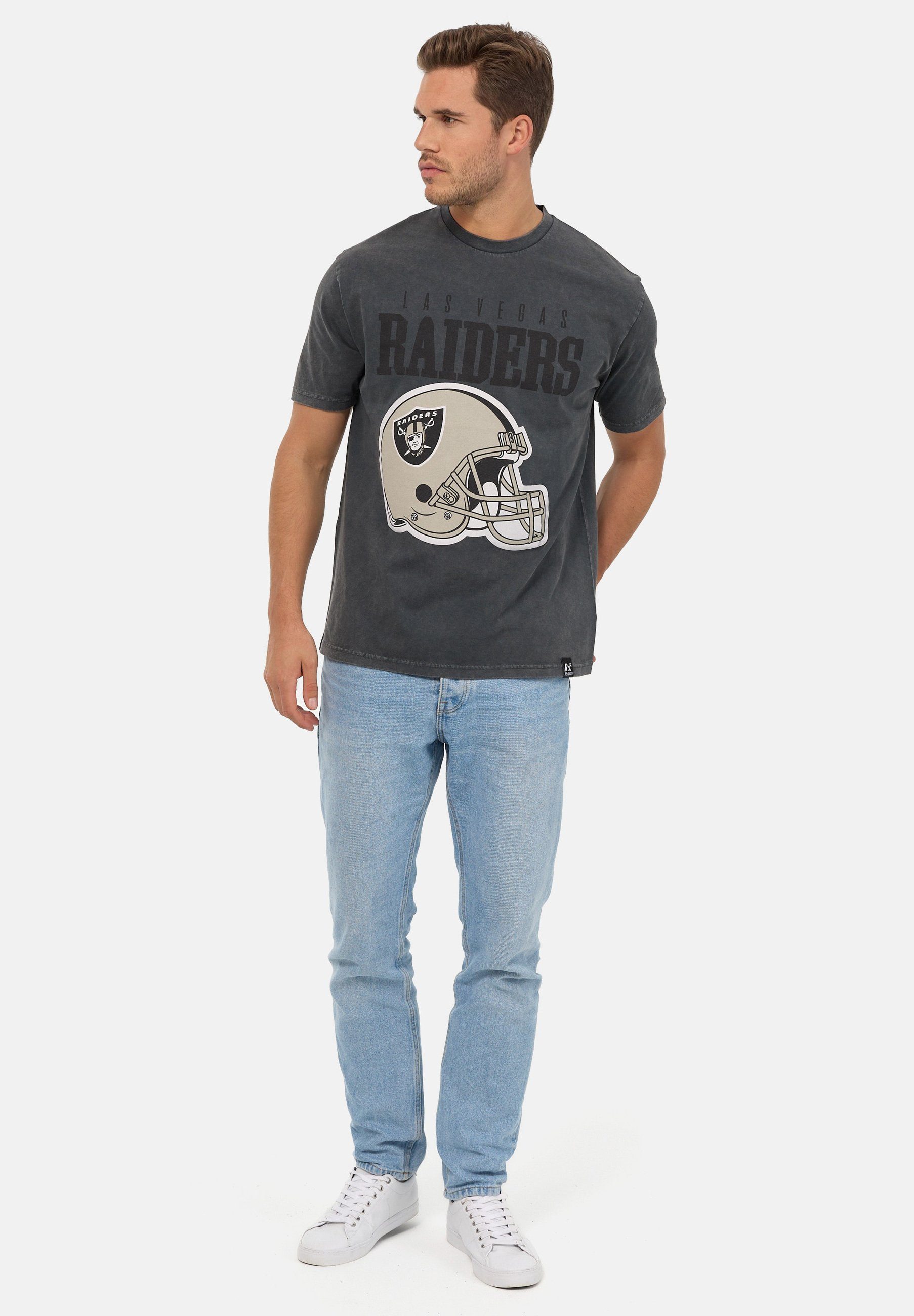 Recovered T-Shirt NFL Raiders Helmet Bio-Baumwolle zertifizierte Washed Relaxed GOTS