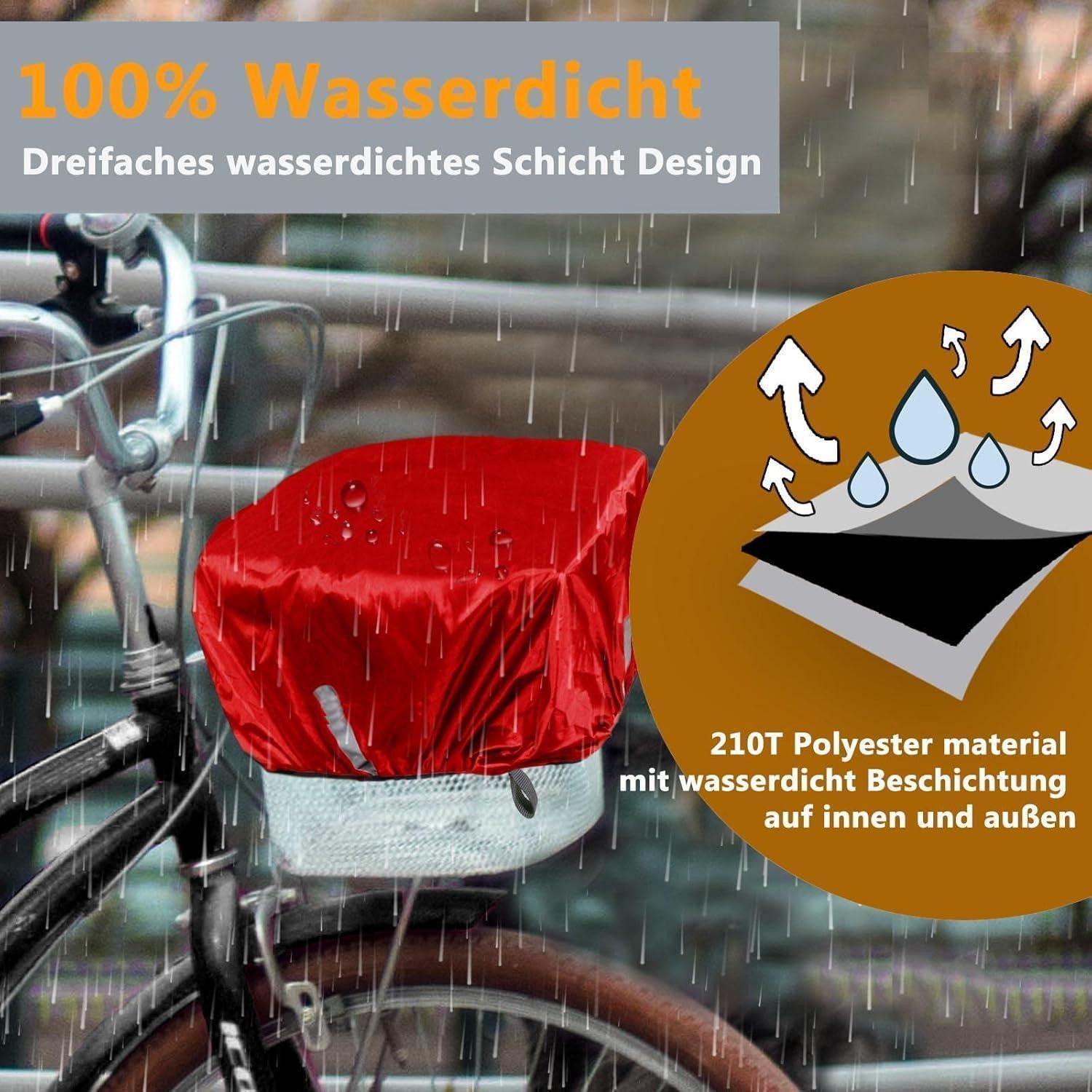 LuxusKollektion Fahrradkorb Fahrrad Korbabdeckung Reflektor wasserdicht Rot Neu Einheitsgröße