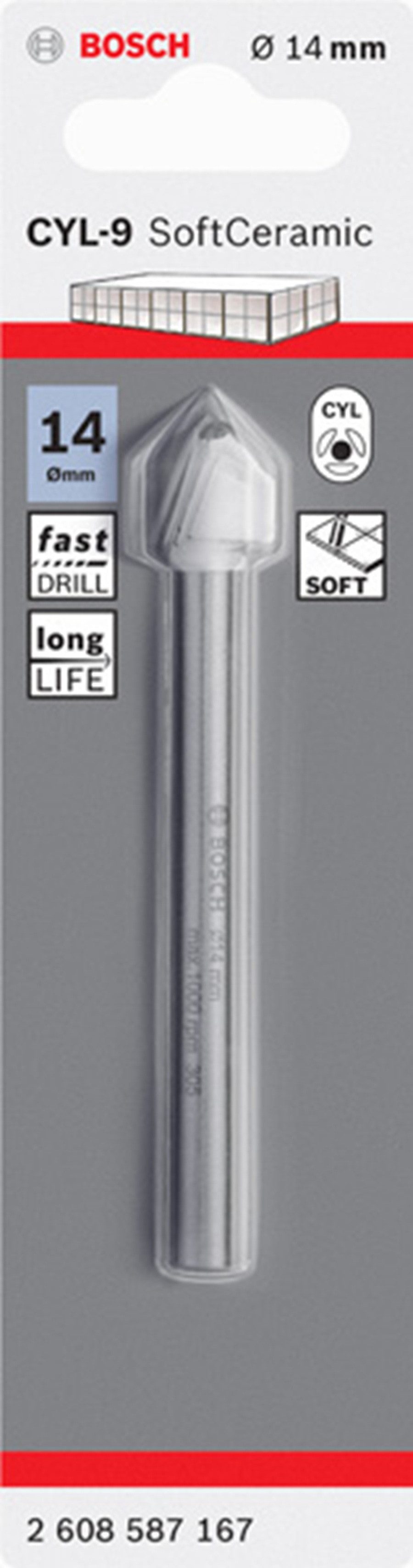 BOSCH Fliesenbohrer BOSCH Fliesenbohrer CYL-9 Ceramic 14x90mm, (1-tlg)