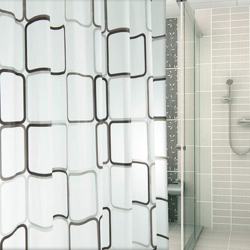 Caterize Duschvorhang Anti-Schimmel Wasserdichter Waschbar Antibakteriell Badewannenvorhang Breite 120 cm (1-tlg)
