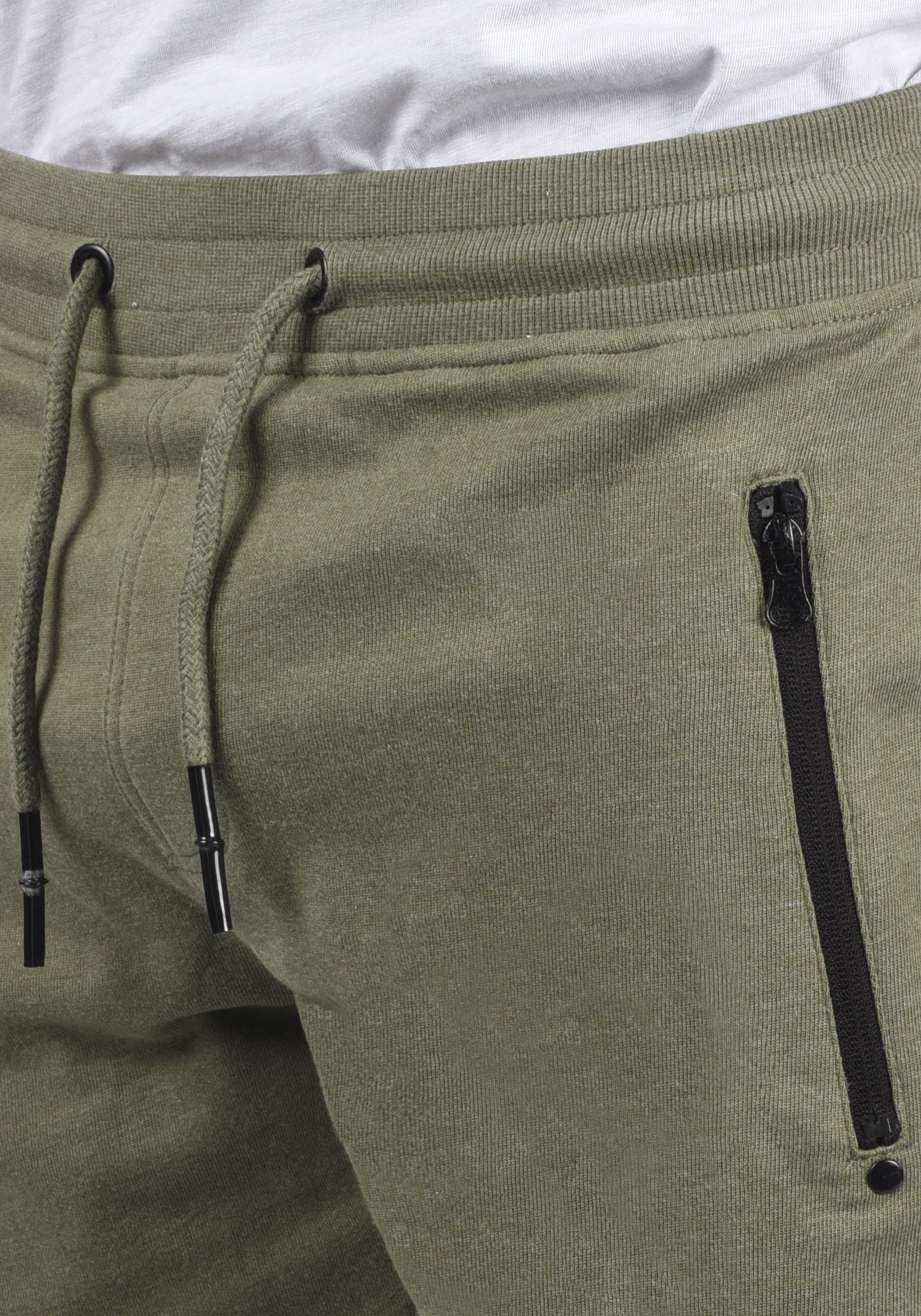 Green SDTaras Sweatshorts Reißverschlusstaschen kurze (8797) mit Ivy Hose !Solid Melange