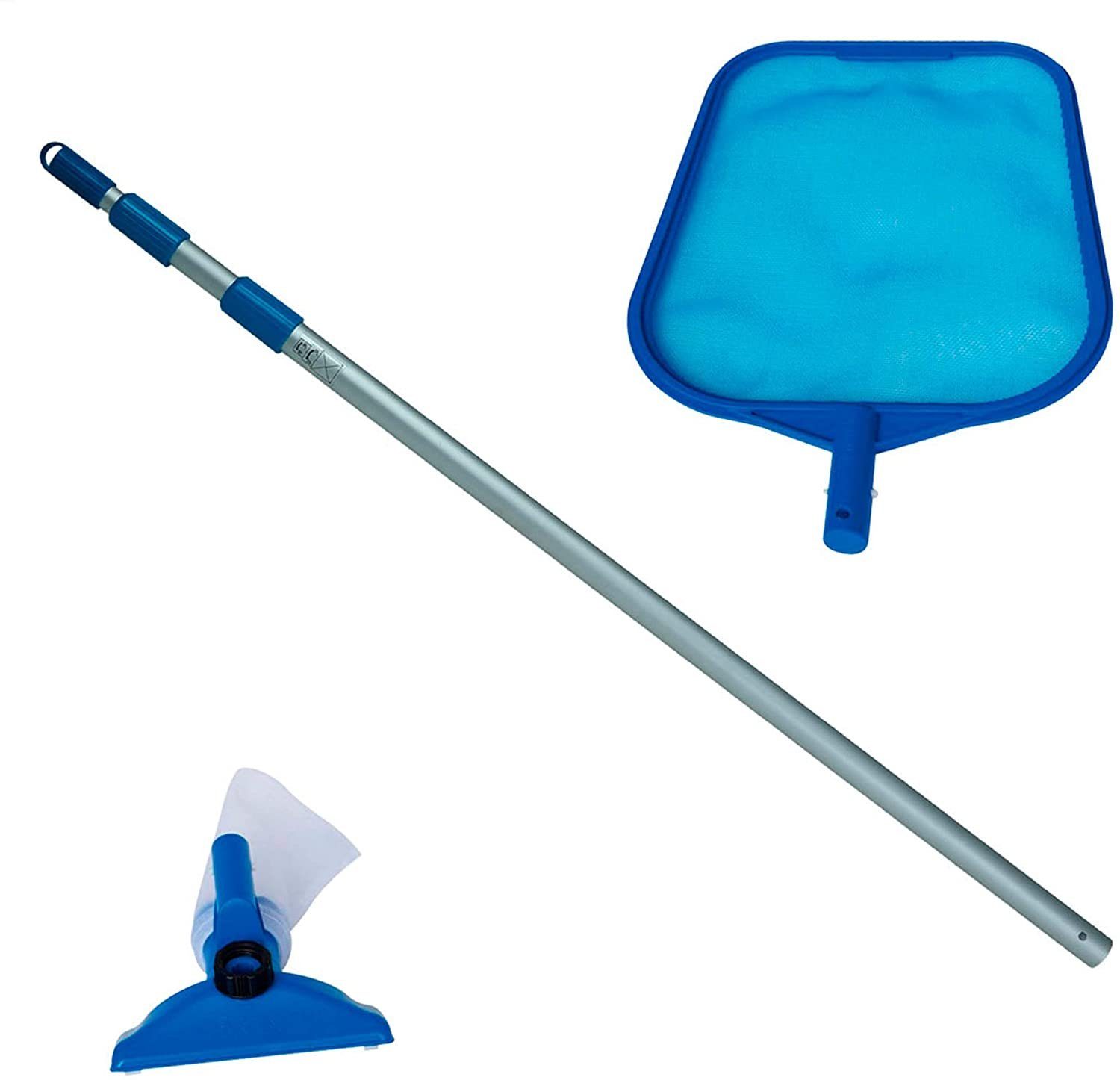 Intex Poolbodensauger Pool-Reinigungsset–Laubkescher, Bodenreiniger & Teleskopstange 239 cm, (Reinigungsset, 4-St., Komplettset), Pool Maintenance Kit, Pool Reinigungsset