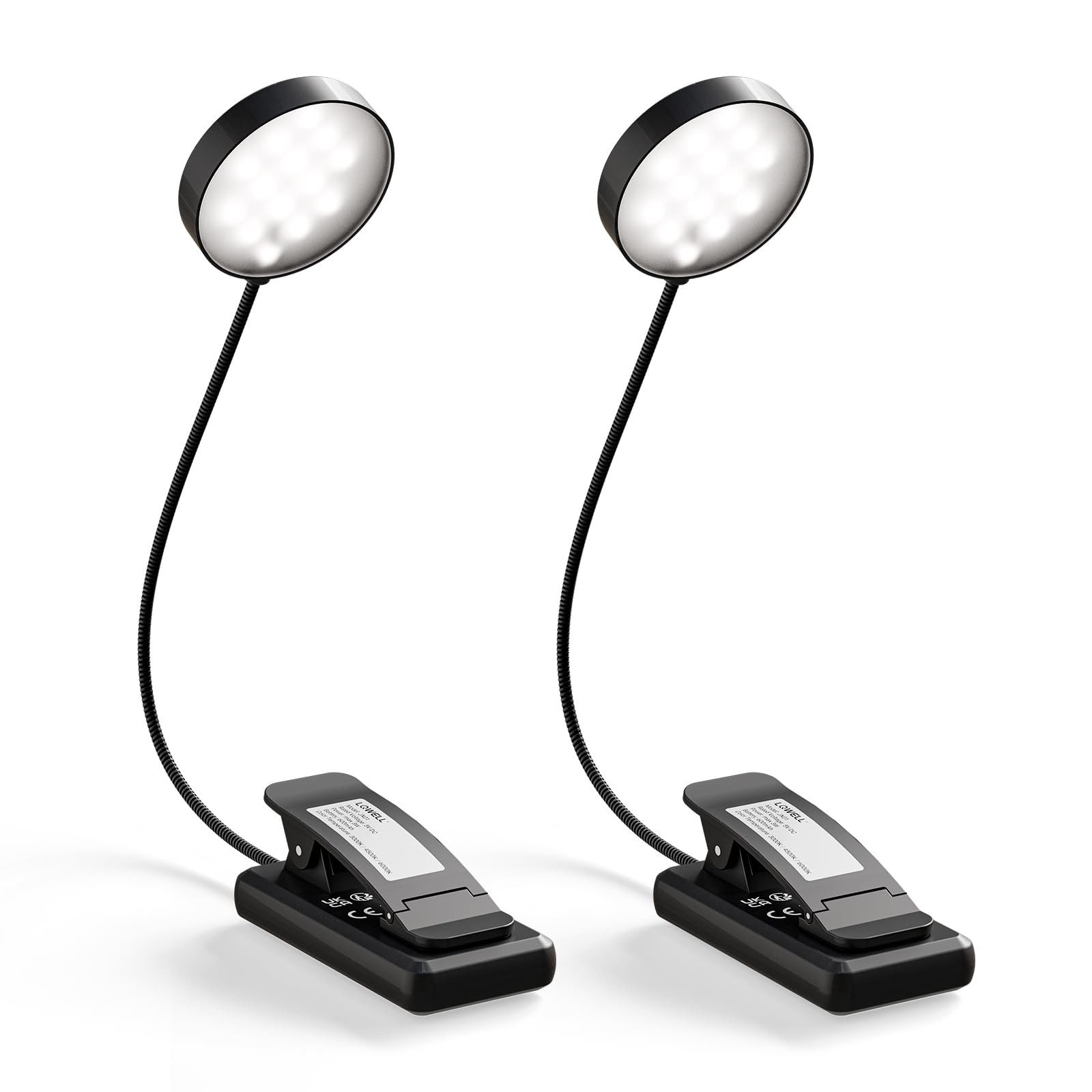 LQWELL LED Schreibtischlampe LED Leselampe Nachttischlampe Leselampe Tisch Buch Klemme im Bett, LED fest integriert, 3 Farbtemperaturen, 10 Helligkeitsstufen, stufenlos dimmbar, 360° flexibles Buchlicht, Für Kinder und Buchliebhaber, ideal für Büro, Schla