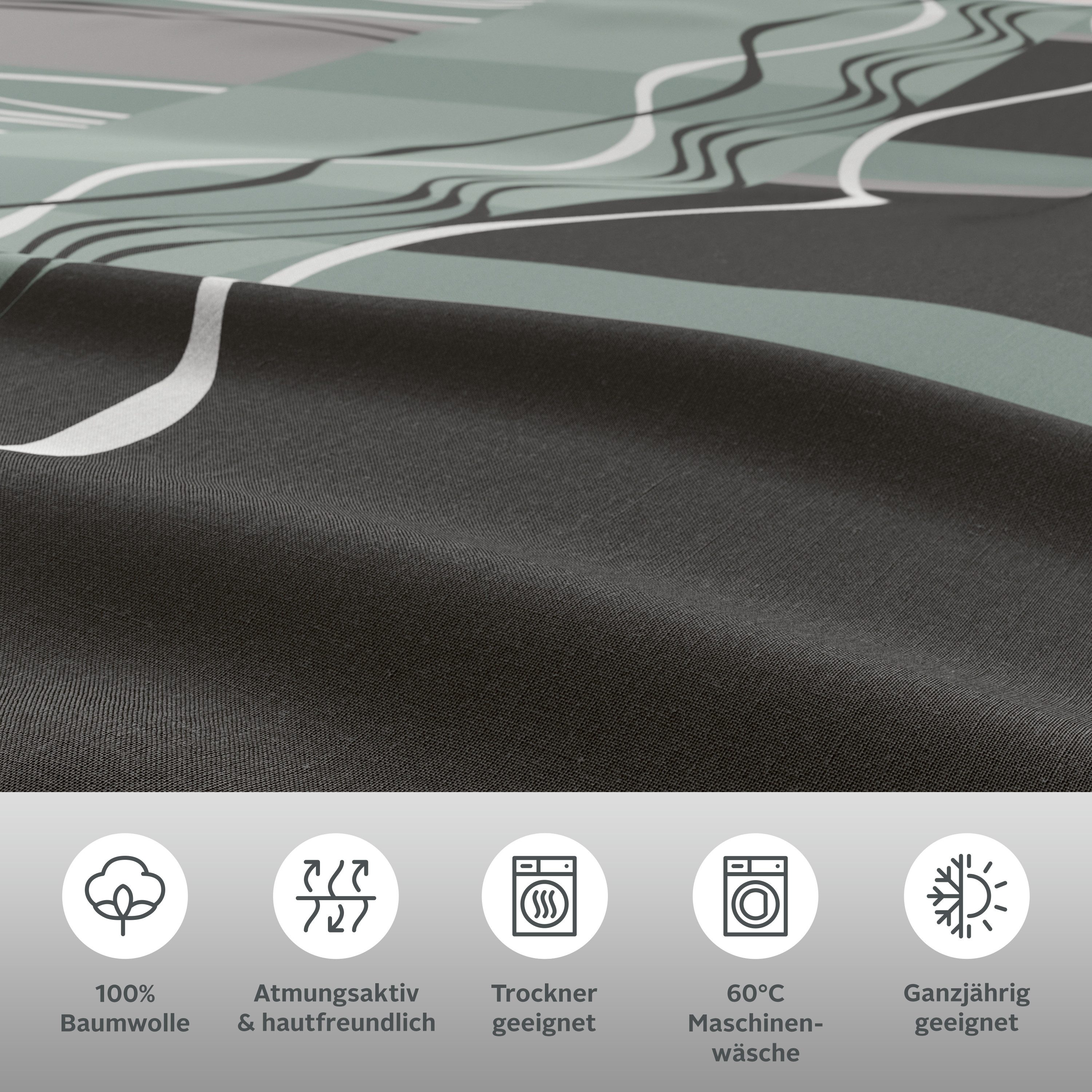 OTTO home Bettwäsche Kelian, Linon, 2 teilig, in verschiedenen Qualitäten, gemusterte Bettwäsche