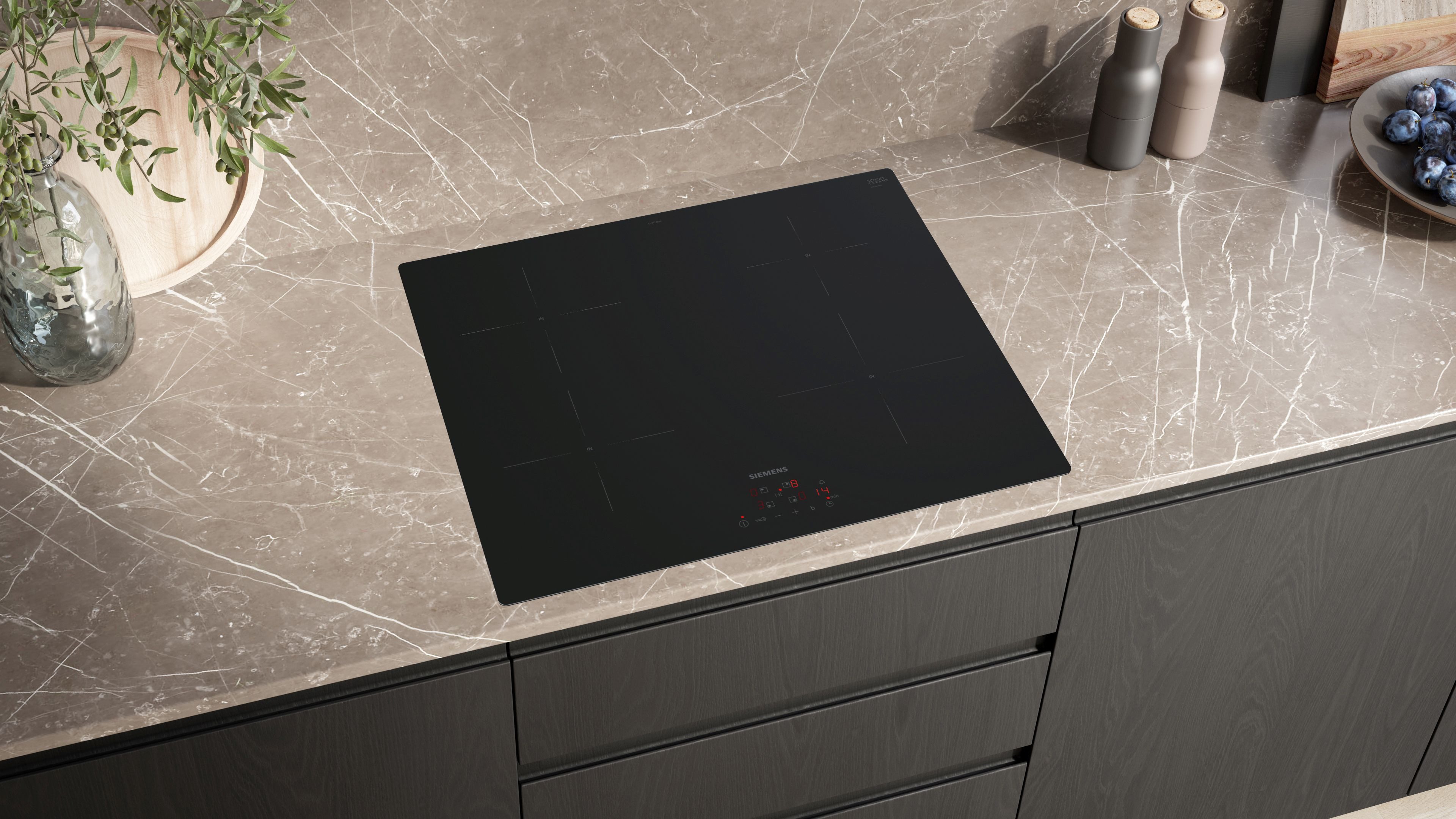 SIEMENS Induktions-Kochfeld iQ100 EU611BEB6E, touchControl Funktion für Bedienung per Fingerdruck