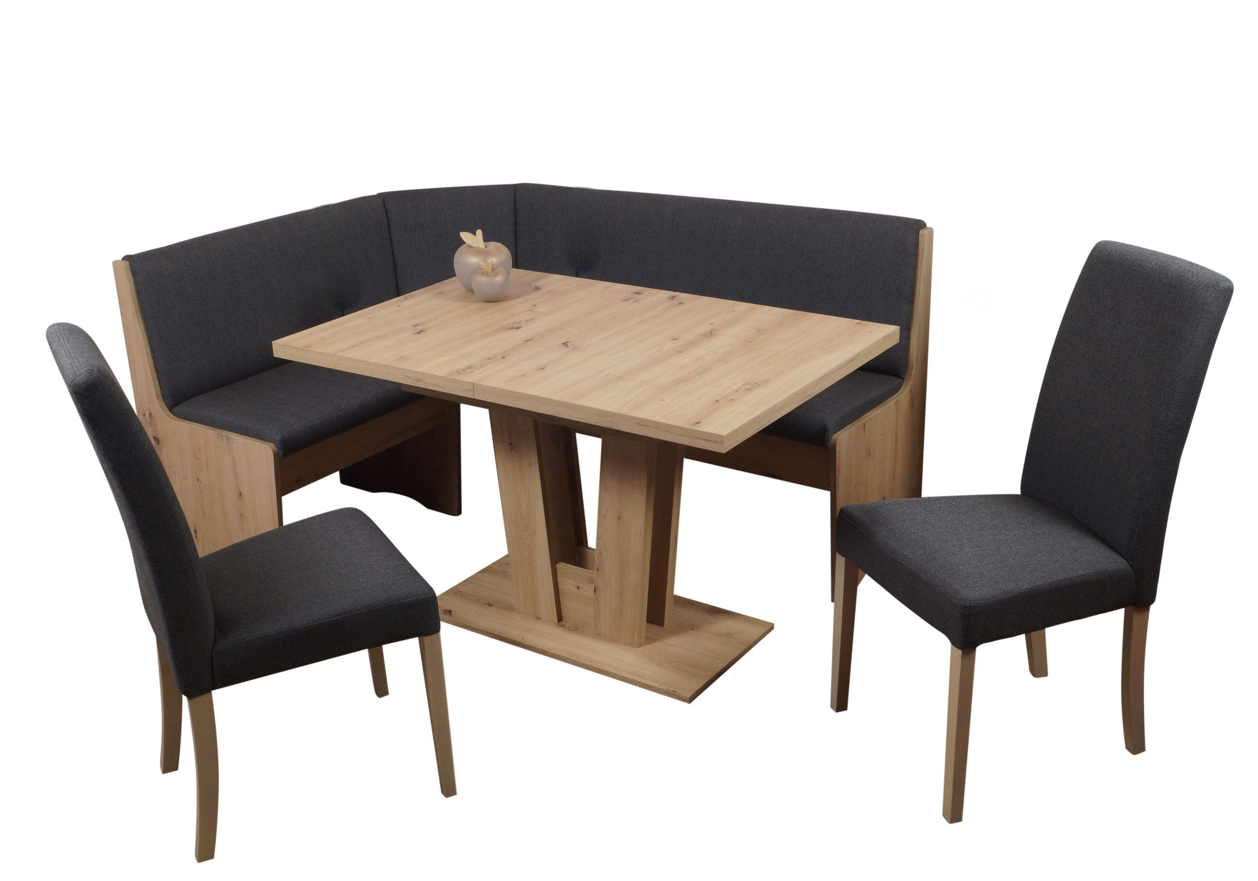 Stolebaenk Eckbankgruppe Duisburg Artisan VE/VADUAR Artemis, (Eckbankgruppe, 1 x Eckbank, 1 x Tisch, 2 x Stuhl)