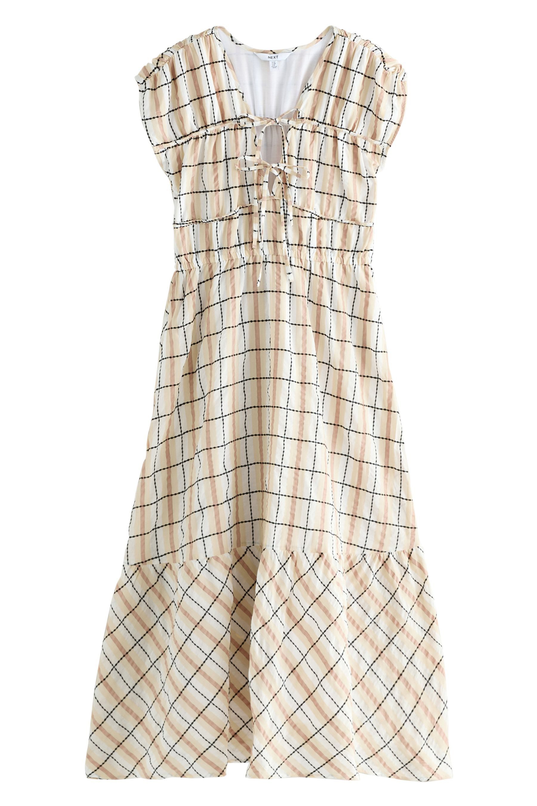 Next Midikleid Kurzärmeliges Midikleid mit Bindedetail günstig online kaufen