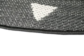 Kinderteppich Pferde Kinderzimmer Teppich weiche Baby Spielmatte Hoch Tief Effekt schwarz grau creme, Carpetia, rund, Höhe: 20 mm