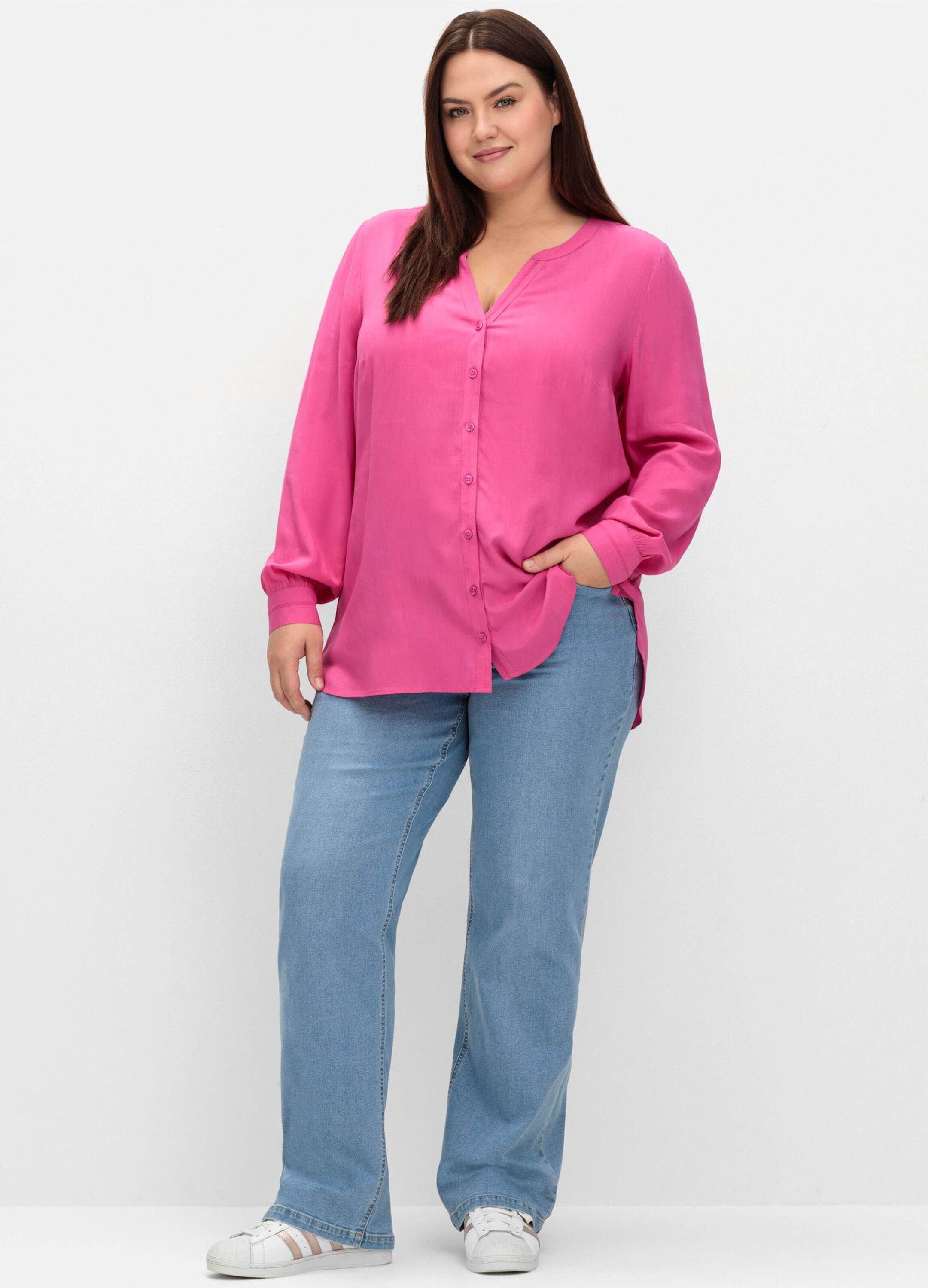 Sheego Klassische Bluse Longbluse Langarm günstig online kaufen