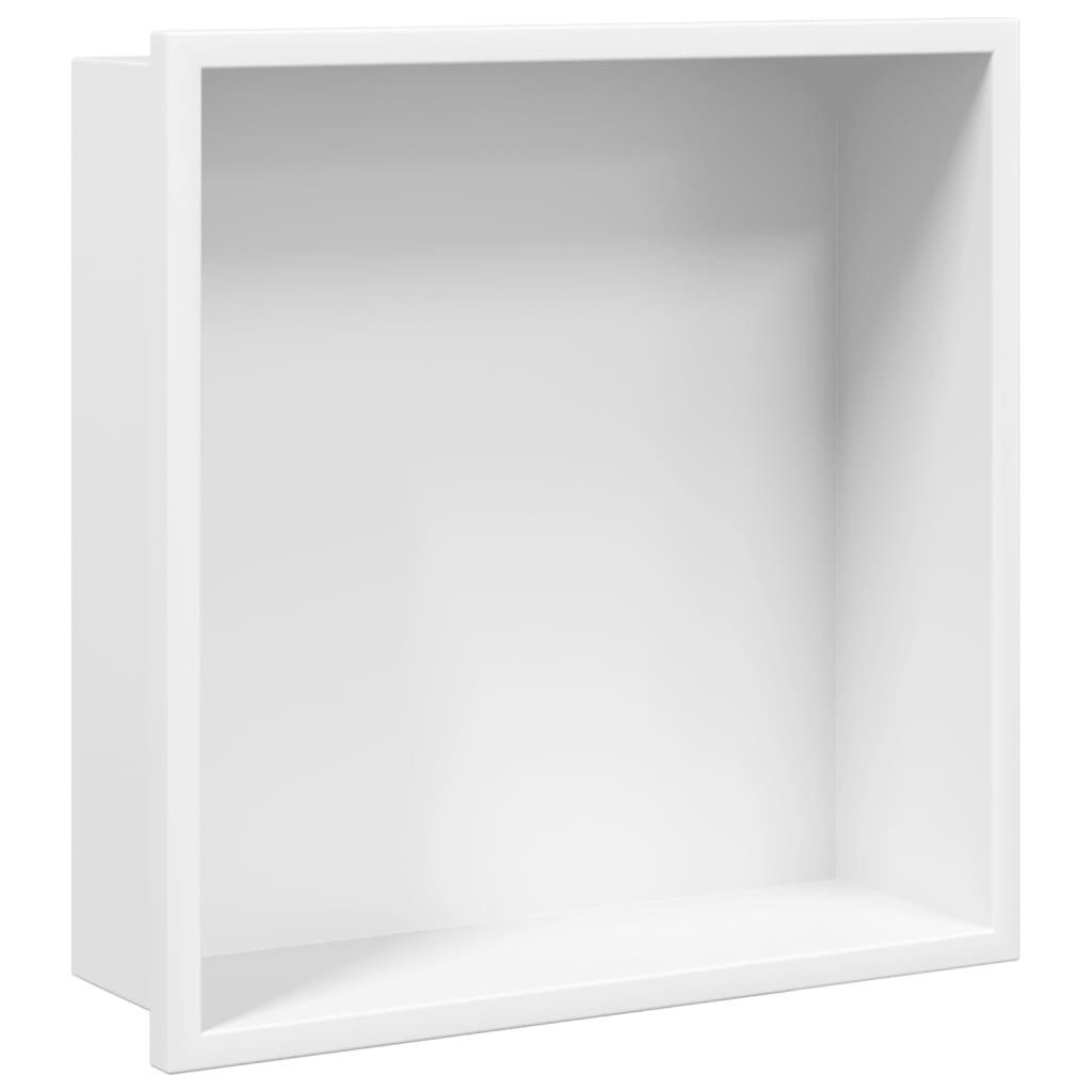 vidaXL Duschwand Duschnische Mattweiß 32x32x9 cm Edelstahl