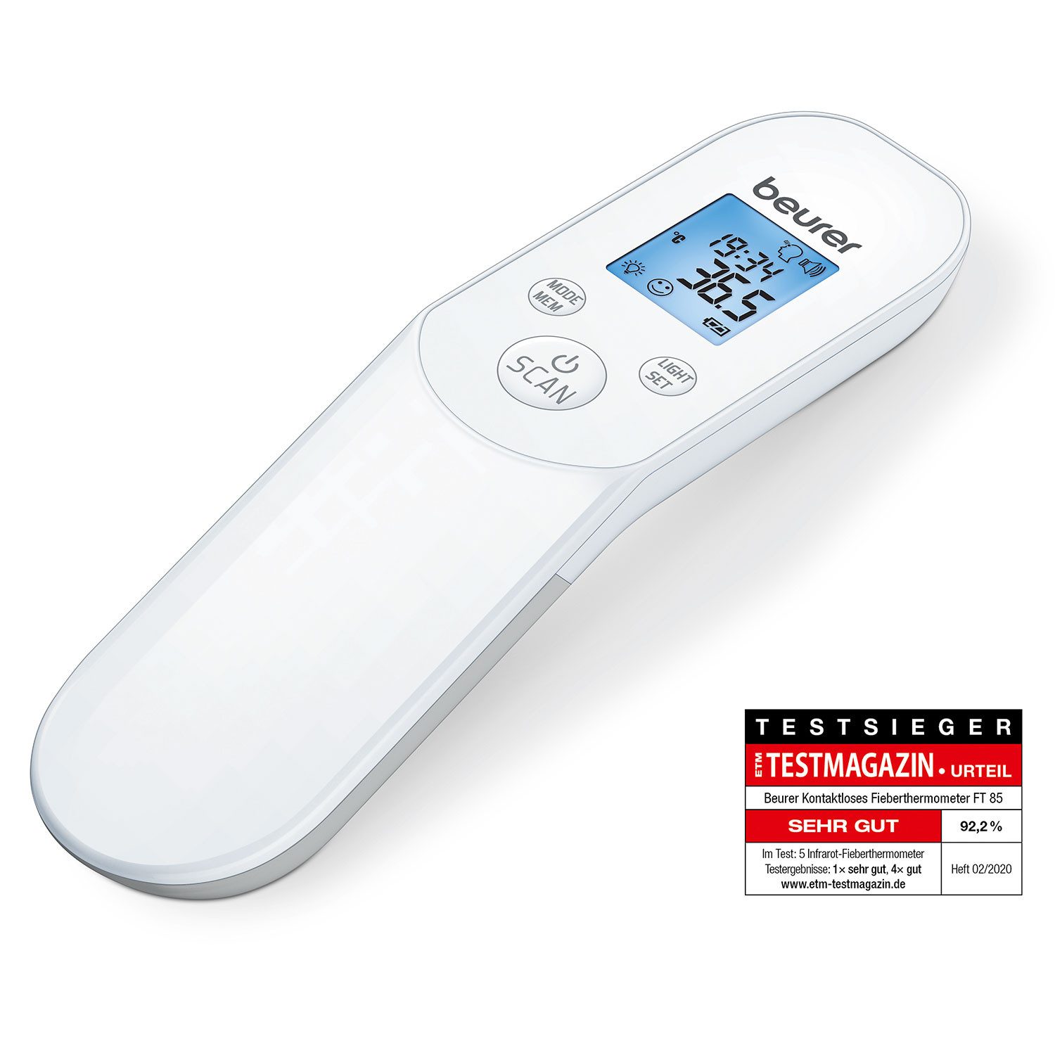 BEURER Infrarot-Fieberthermometer Beurer kontaktloses Fieberthermometer FT 85