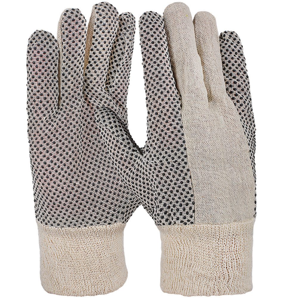 PRO FIT by Fitzner Baumwollhandschuhe Baumwollhandschuh, Köper,Noppen, Strickbund 10 (Packung à 12 Paar)